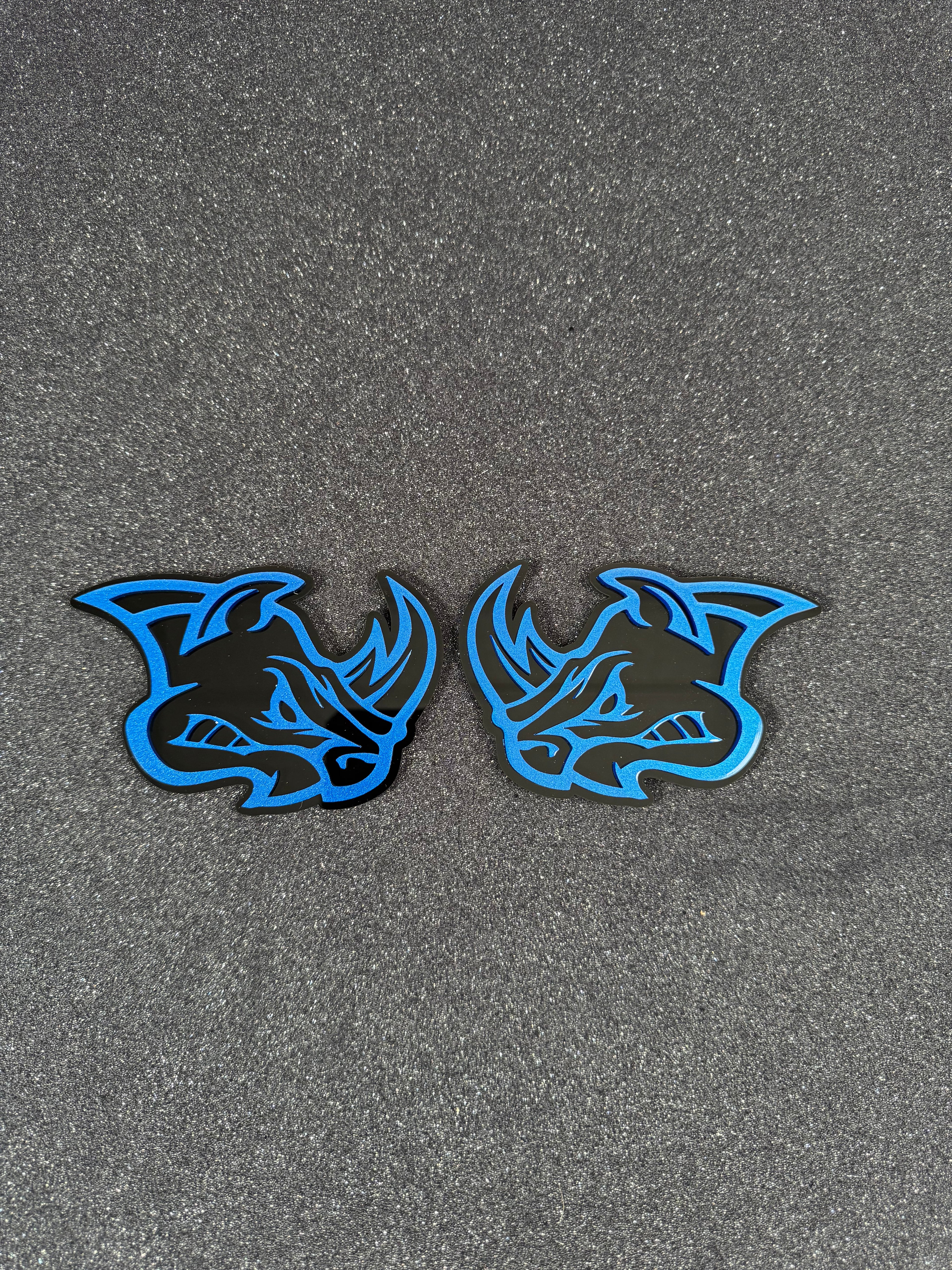 Angry Rhino Head Pair