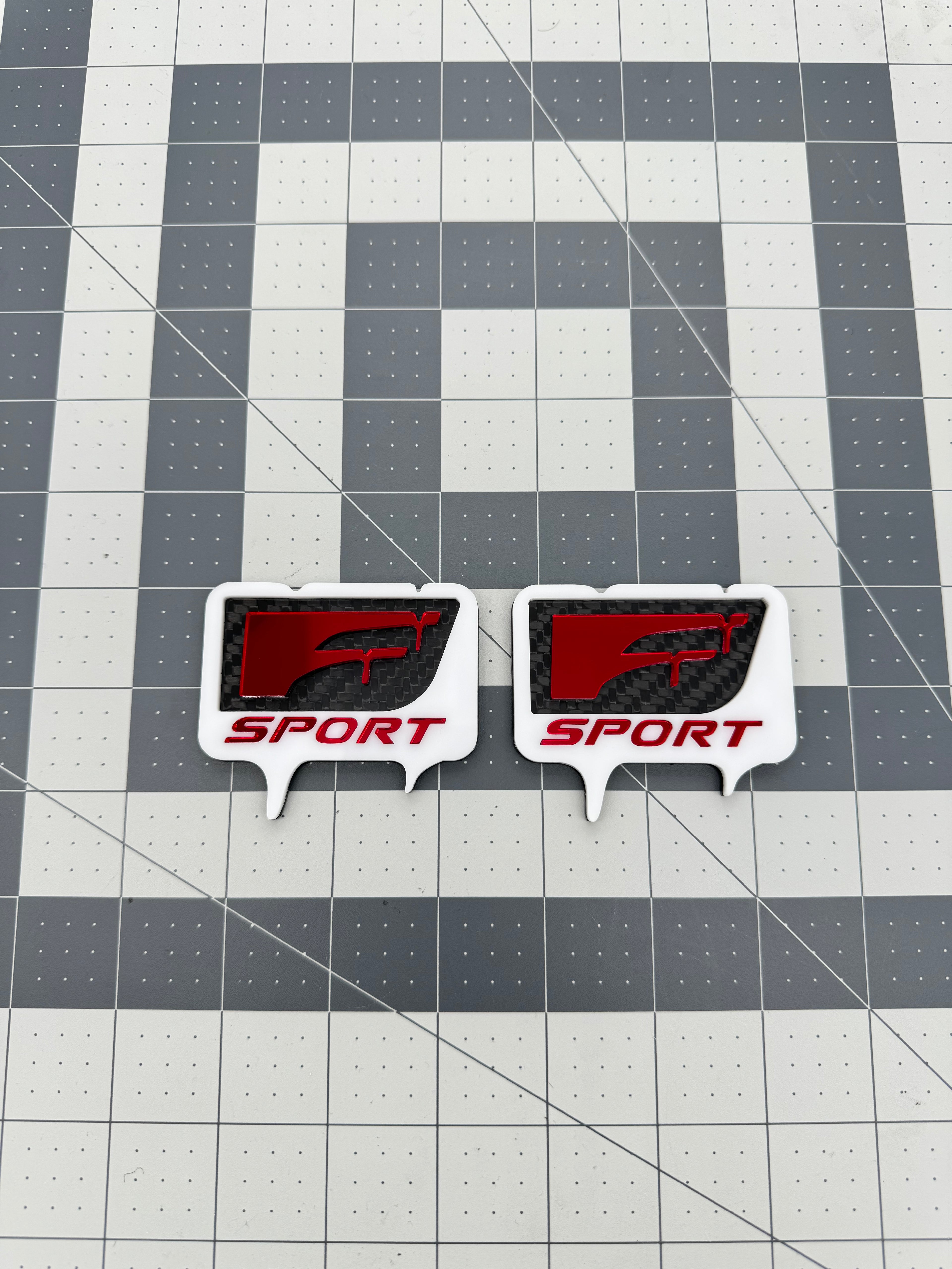 Drippy Lexus F sport fender badge pair