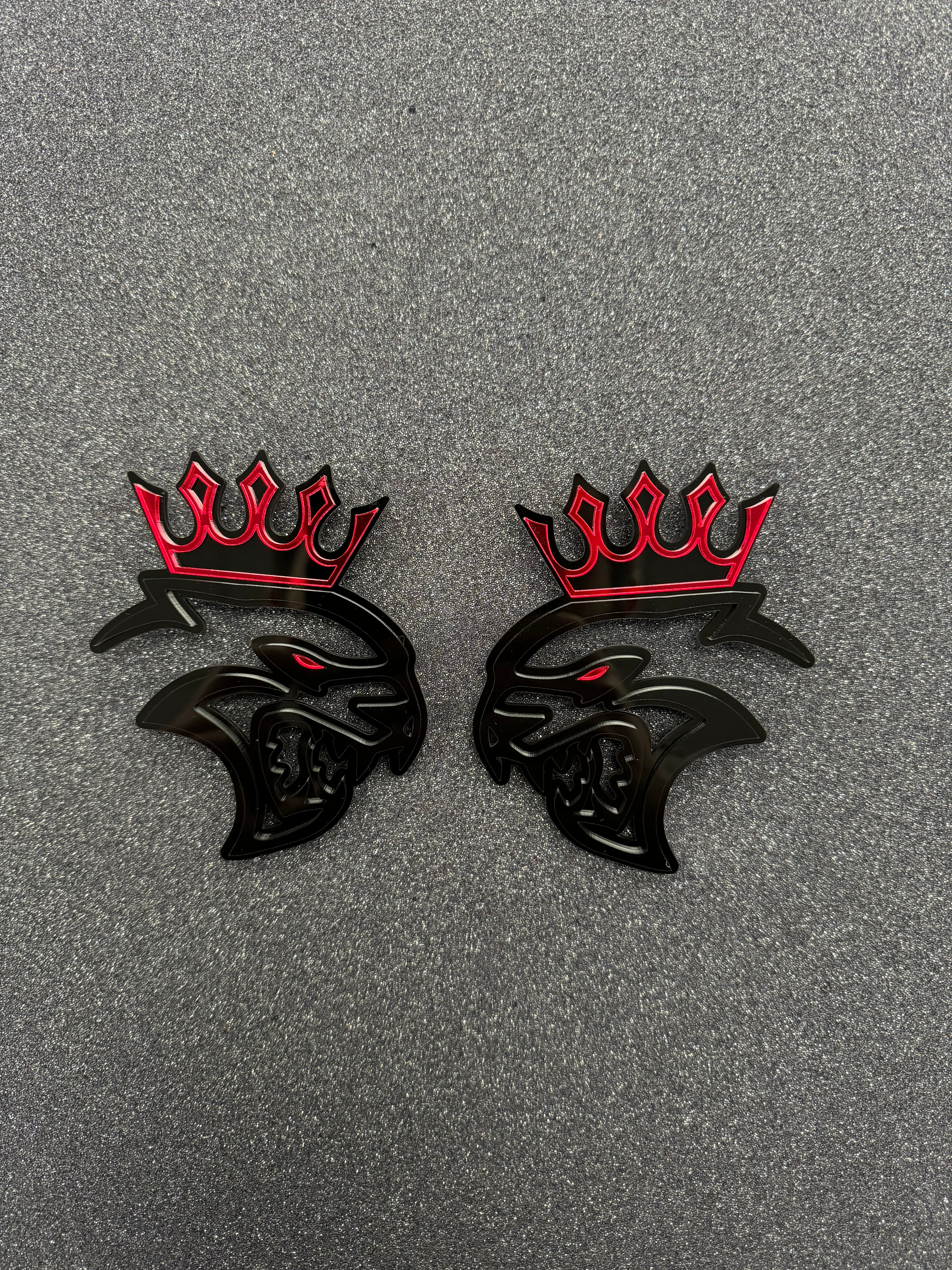 Crowned Hellcat head pair