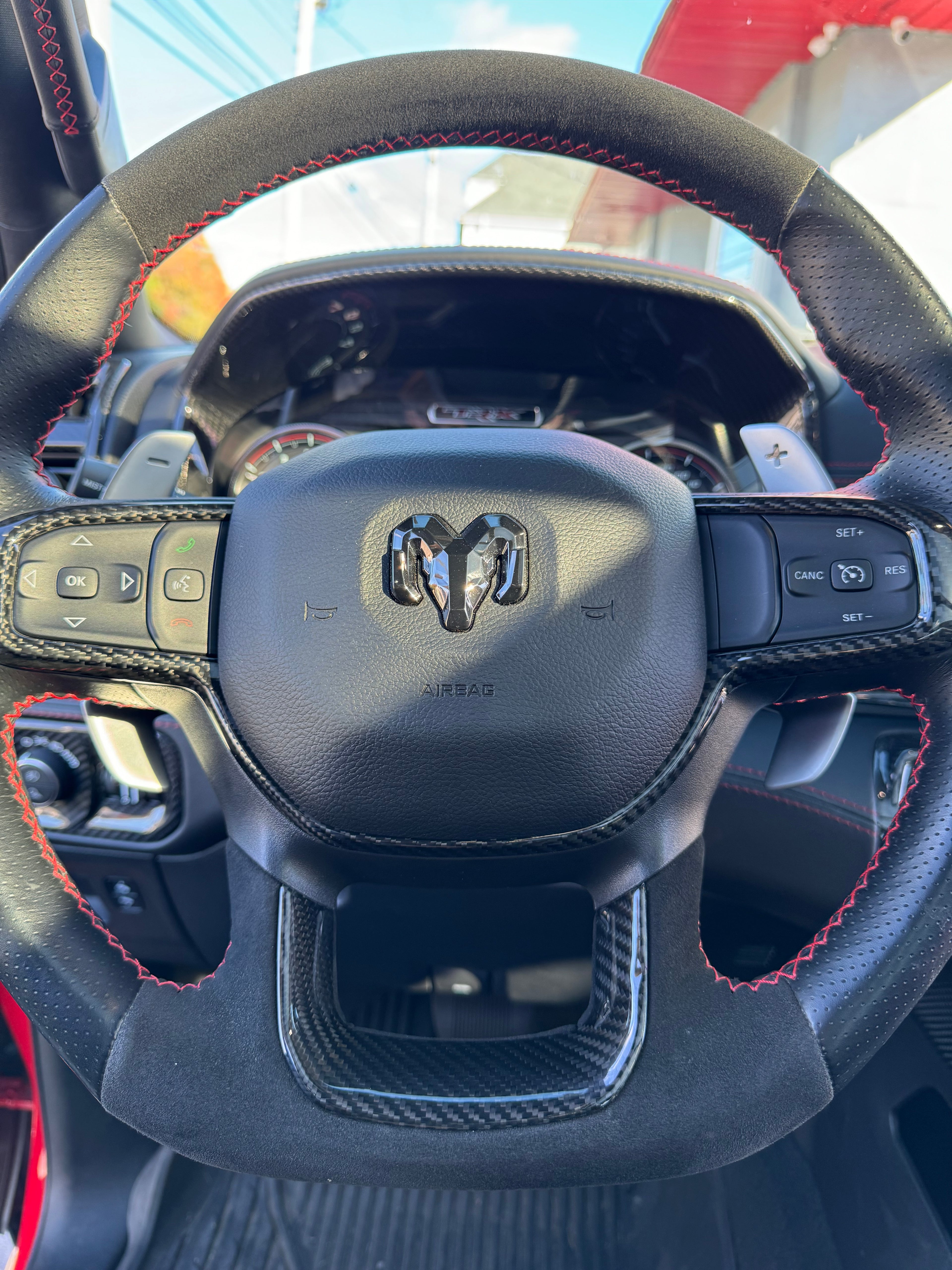 2019+ RAM 1500/ TRX / RHO carbon fiber steering wheel bezel cover