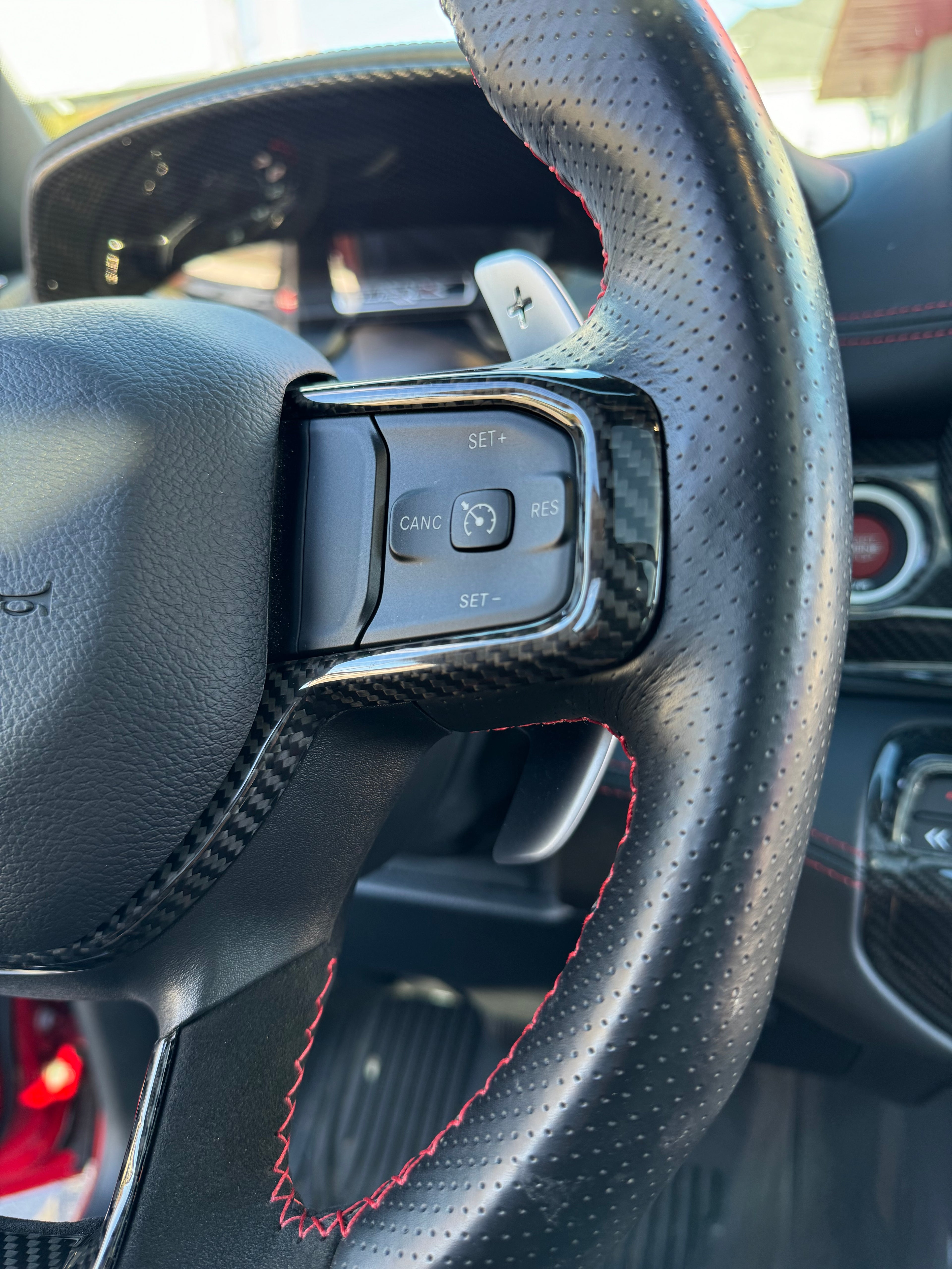 2019+ RAM 1500/ TRX / RHO carbon fiber steering wheel bezel cover