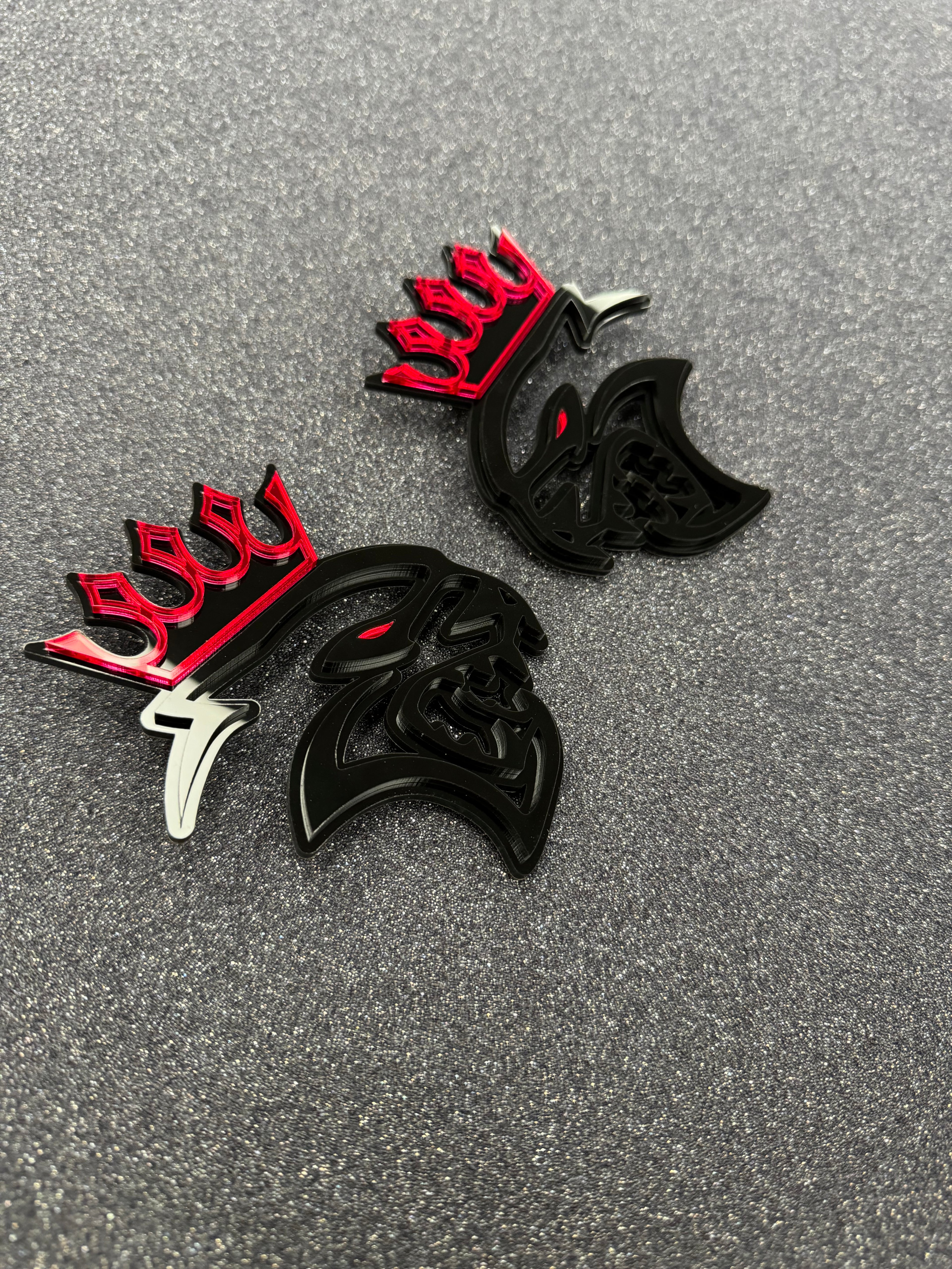 Crowned Hellcat head pair