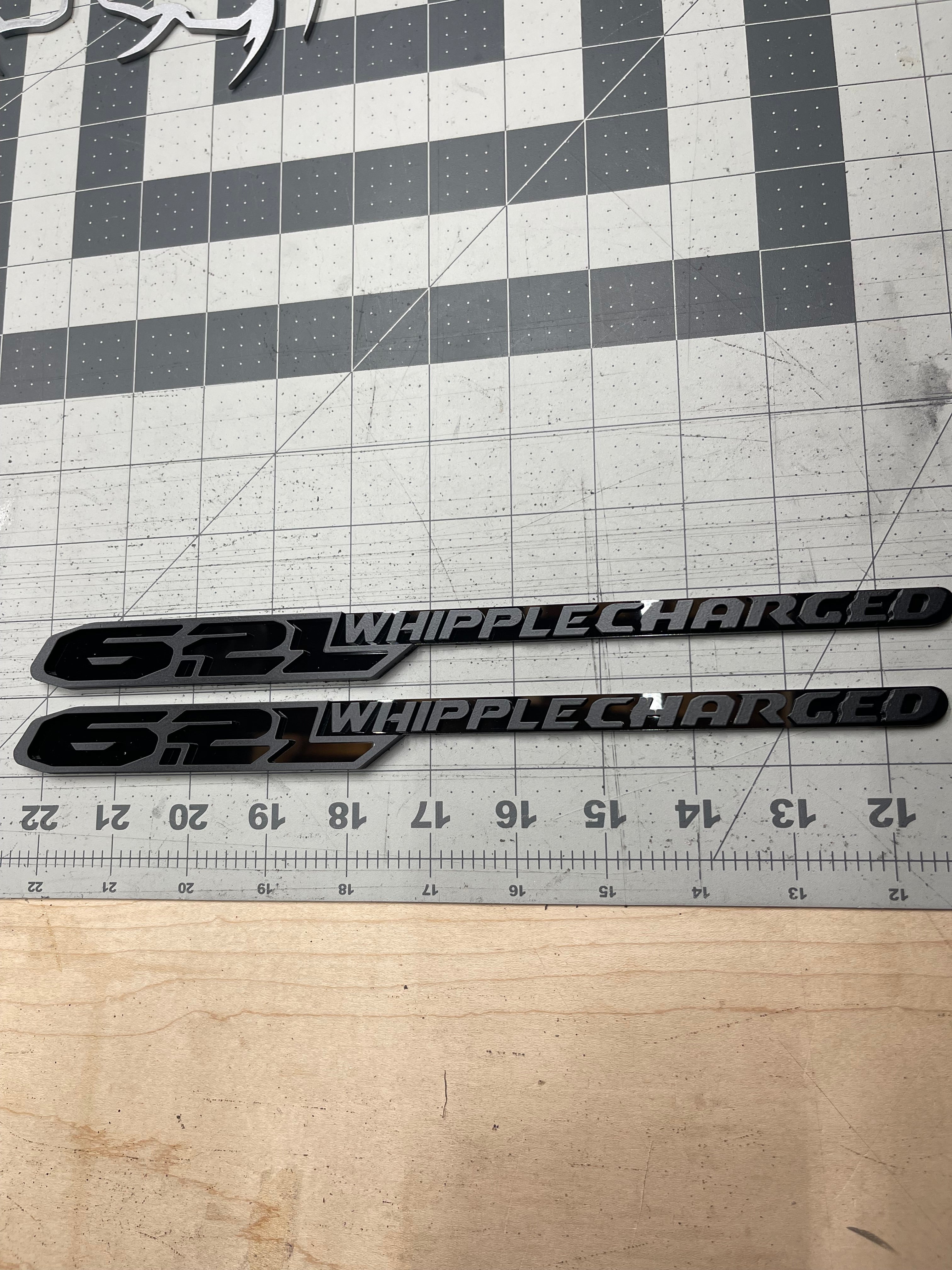 6.2L Whipplecharged hood badge pair