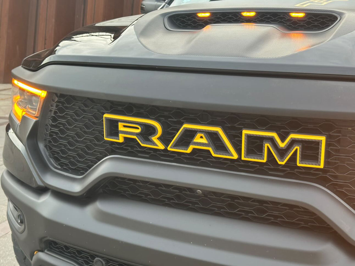 Color matched 3D RAM grille letters