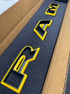 Color matched 3D RAM grille letters