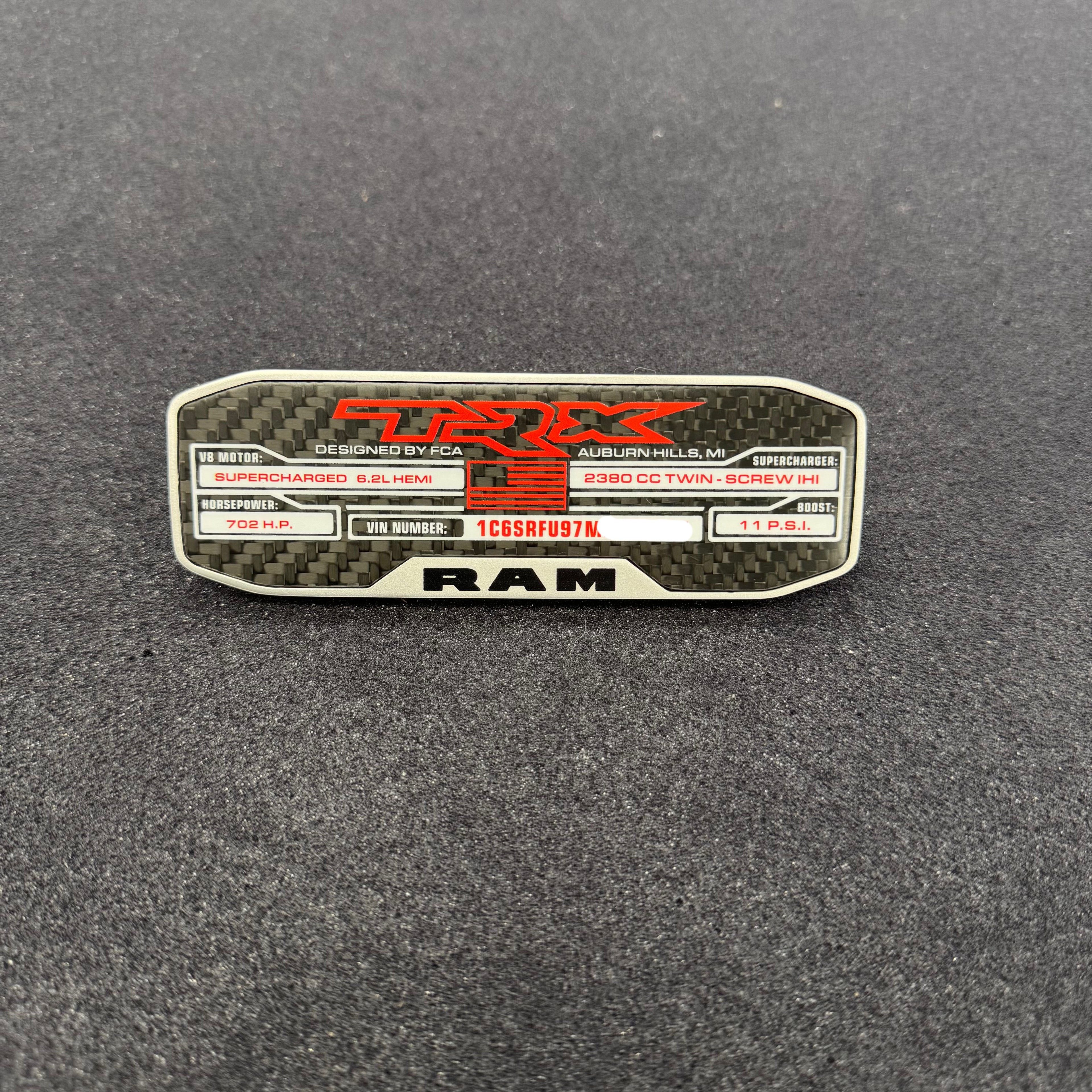 TRX center console replacement badge