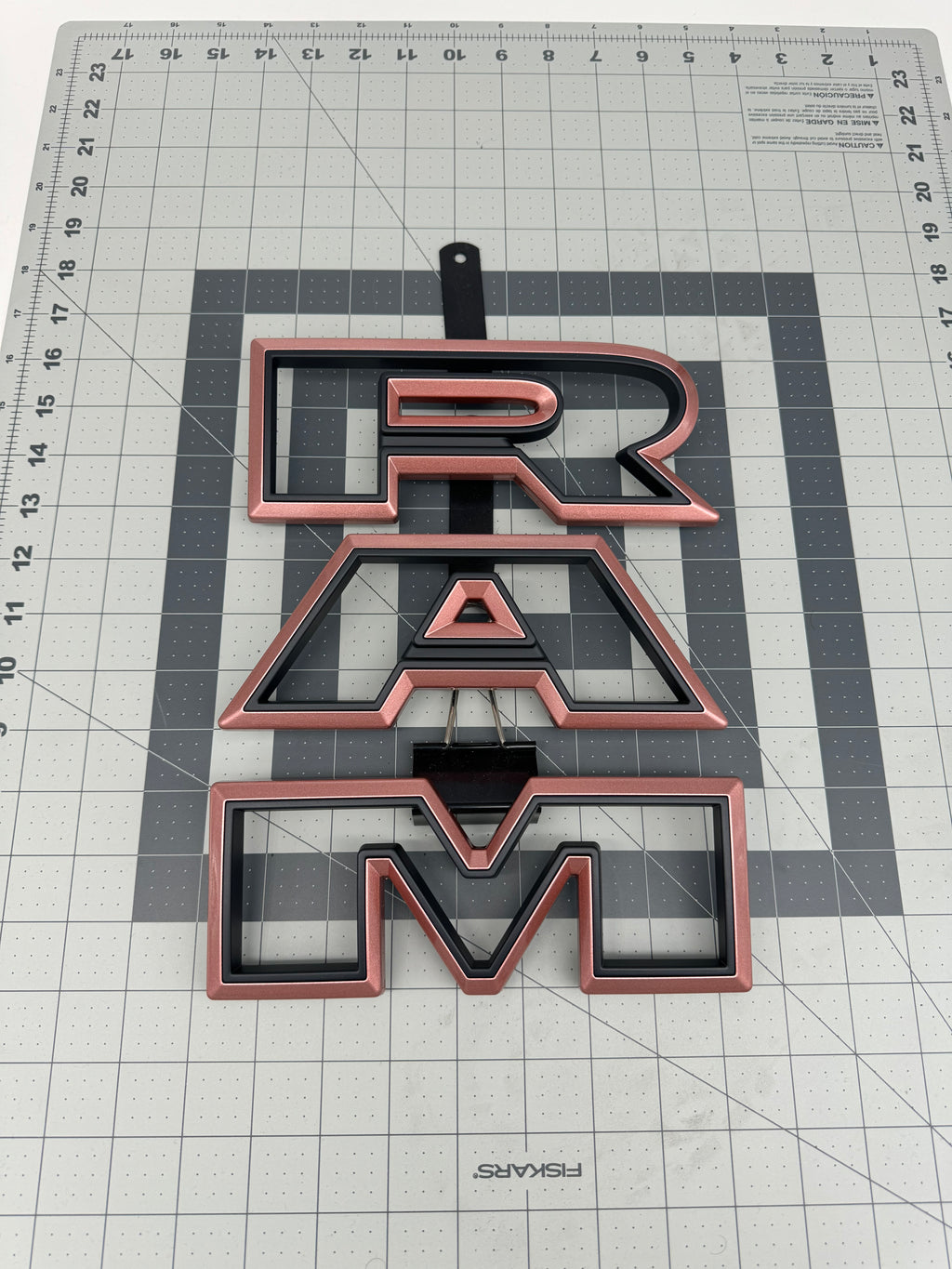Color matched 3D RAM grille letters