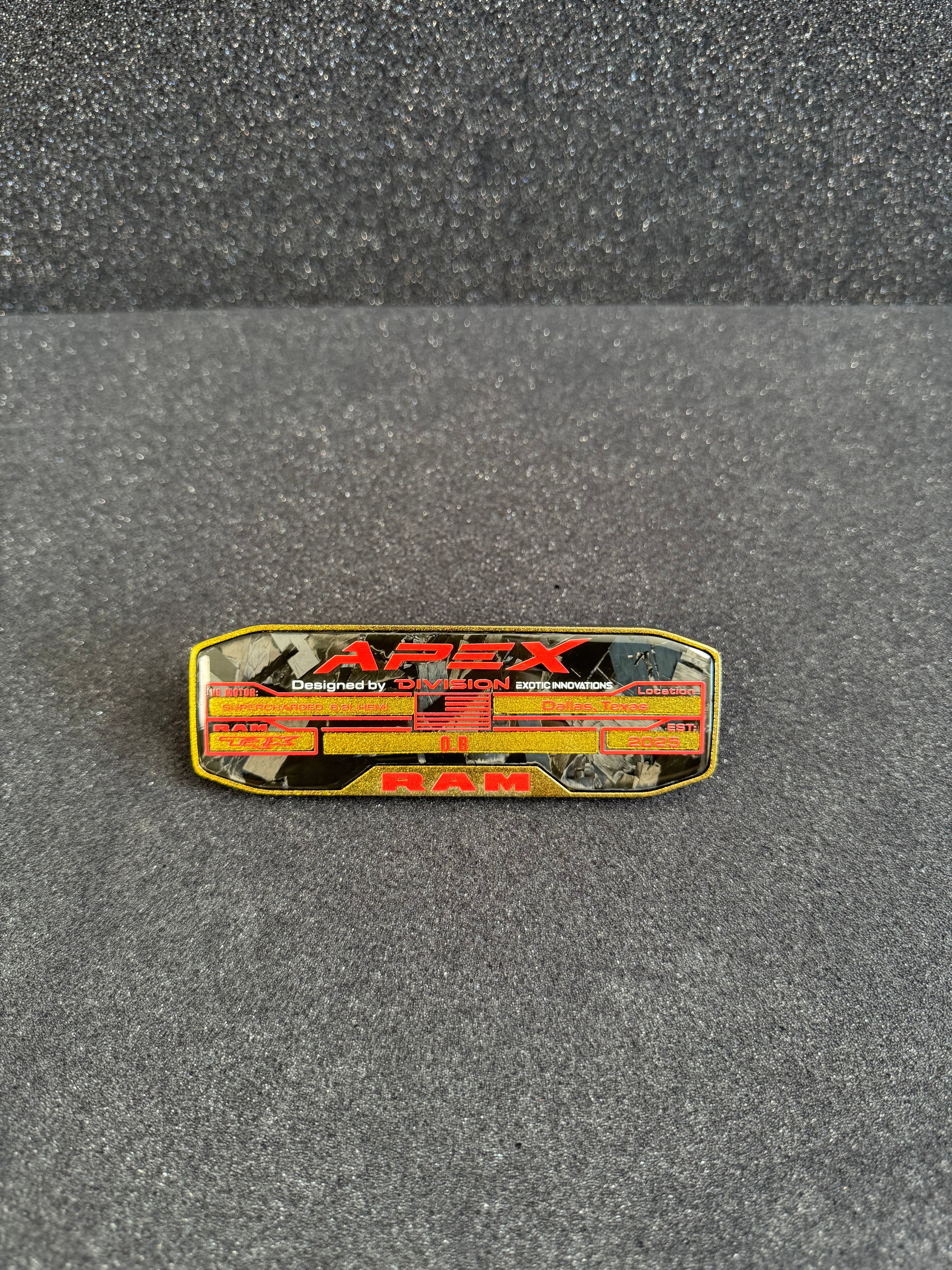 Apex center console badge