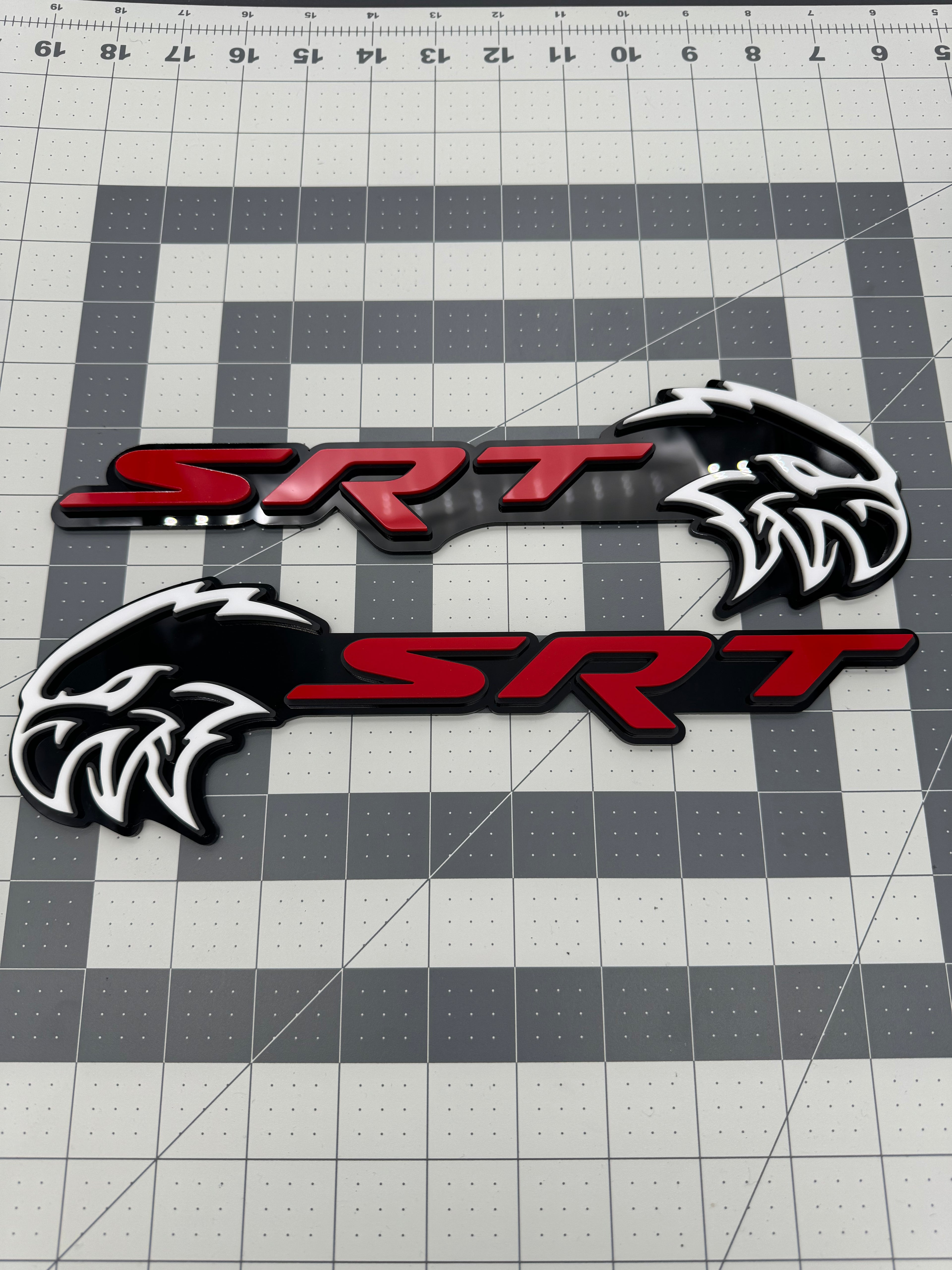 SRT Hellhawk V2 combo badge pair