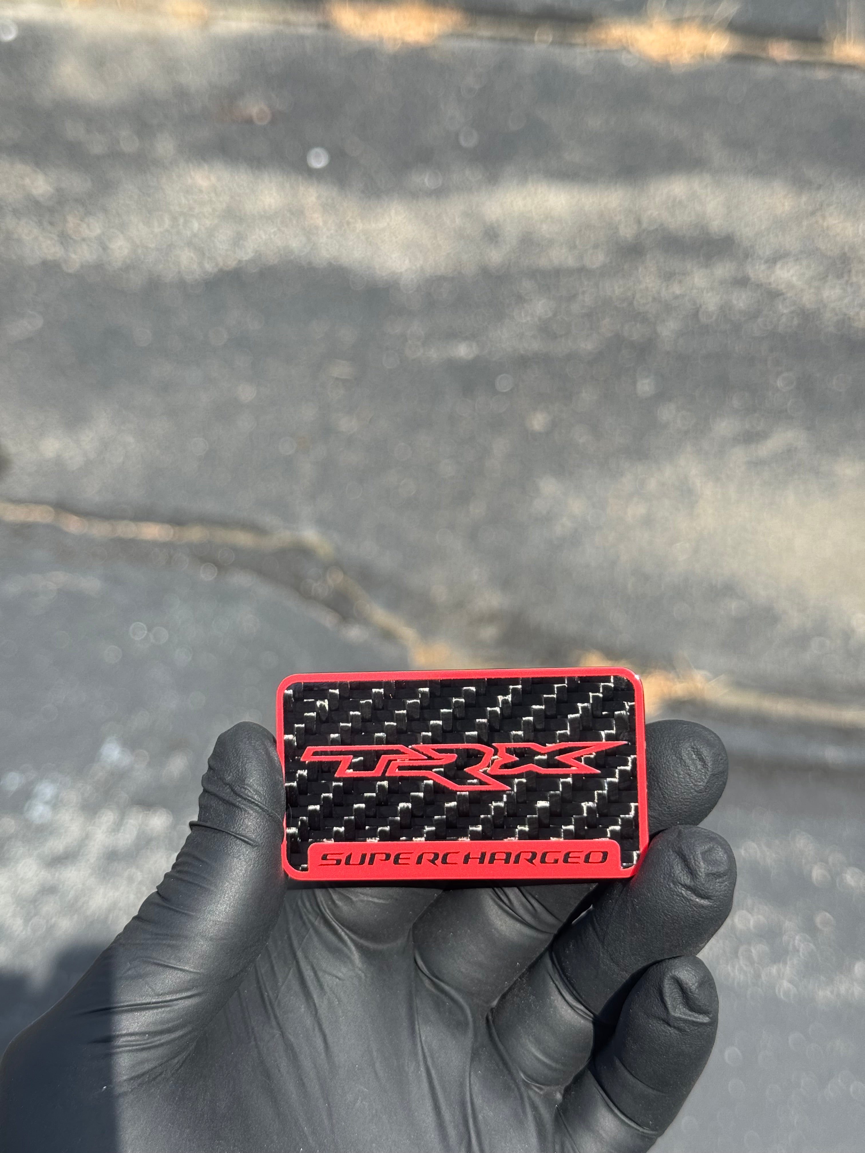 Hellcat supercharger engine badge