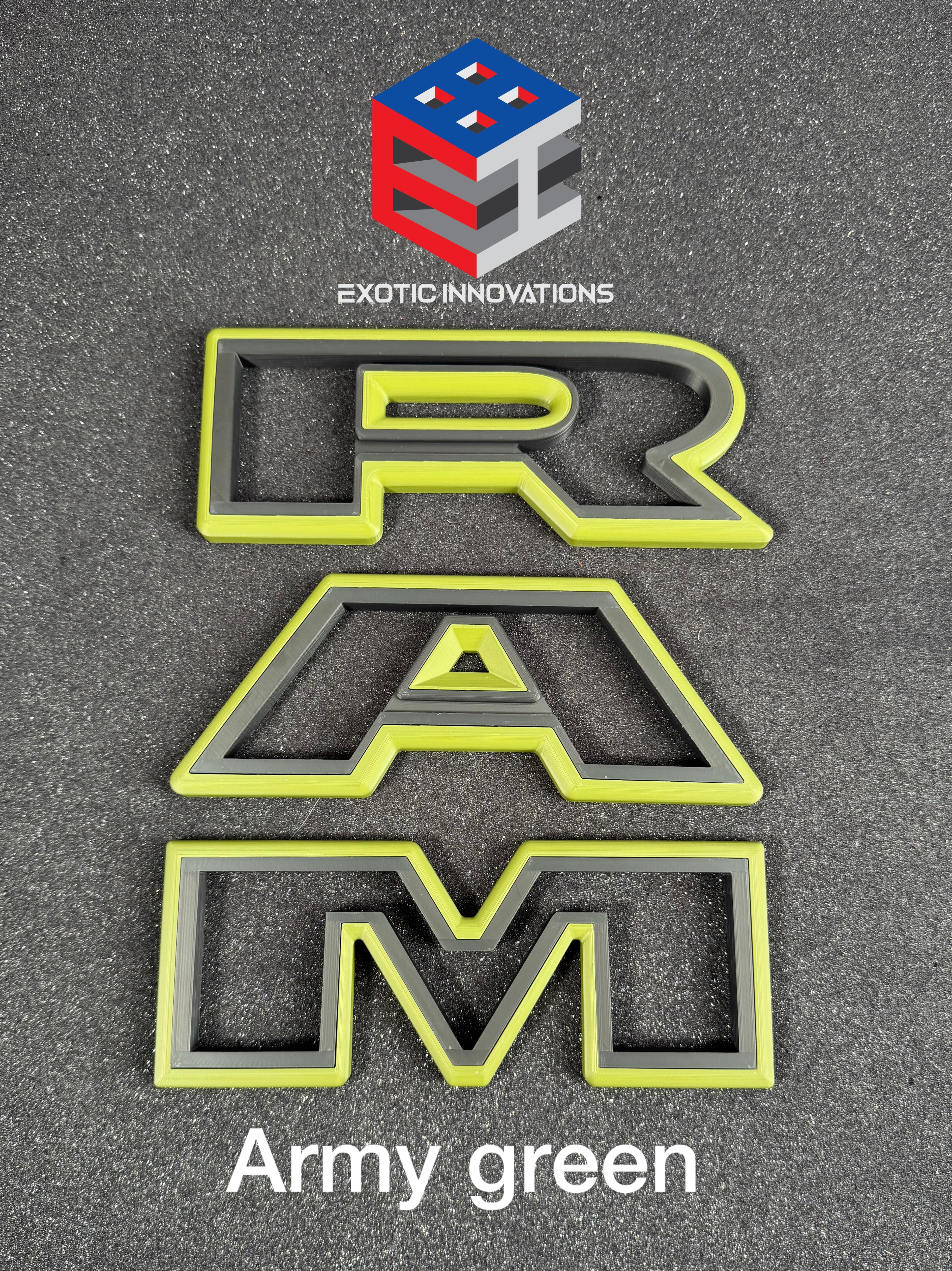 3D RAM grille letters (Non-color matched)