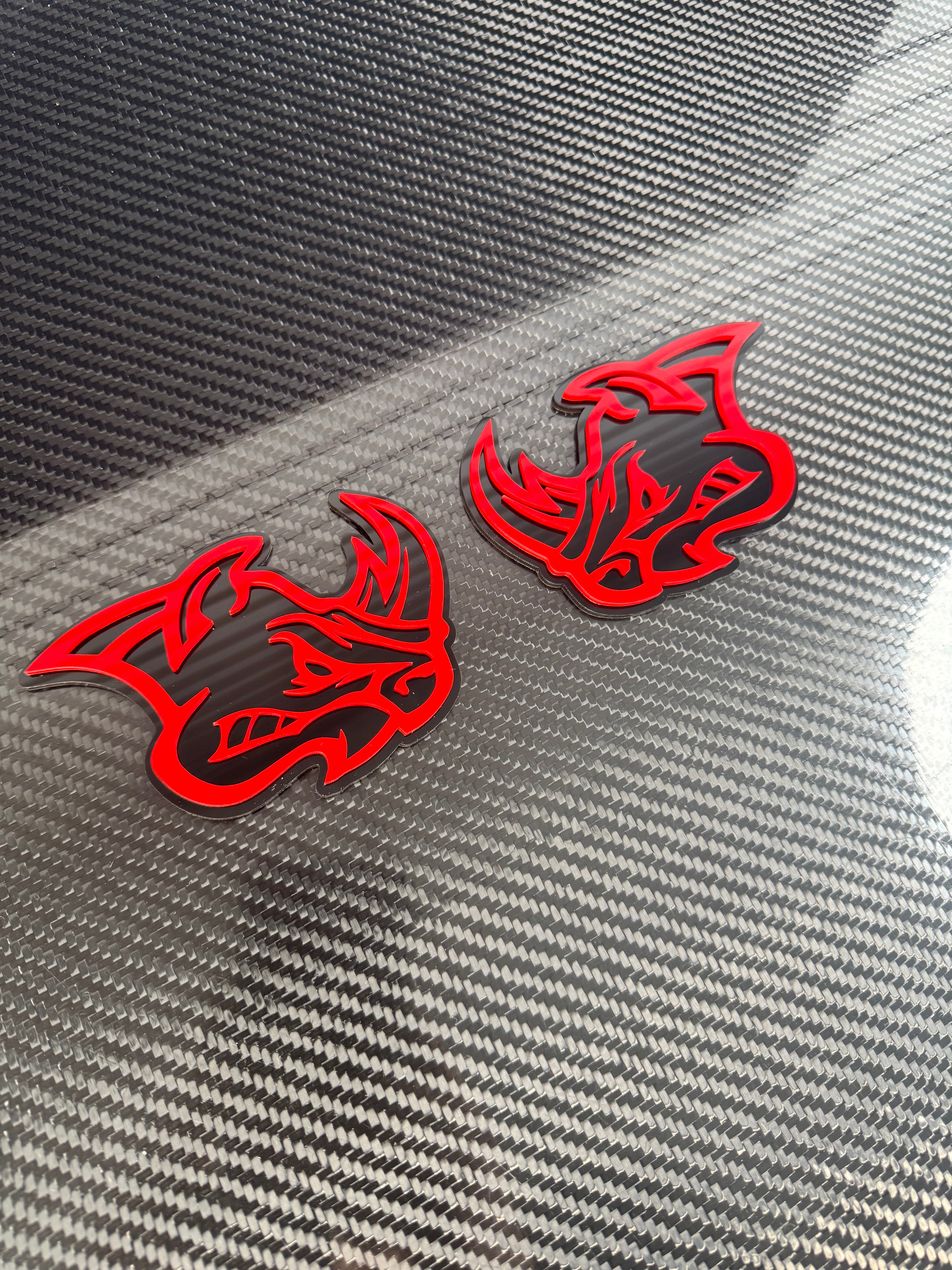 Angry Rhino Head Pair