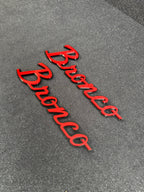 Bronco script badge