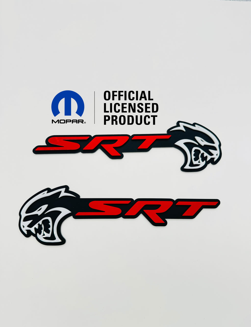 Hellcat SRT combo badge pair