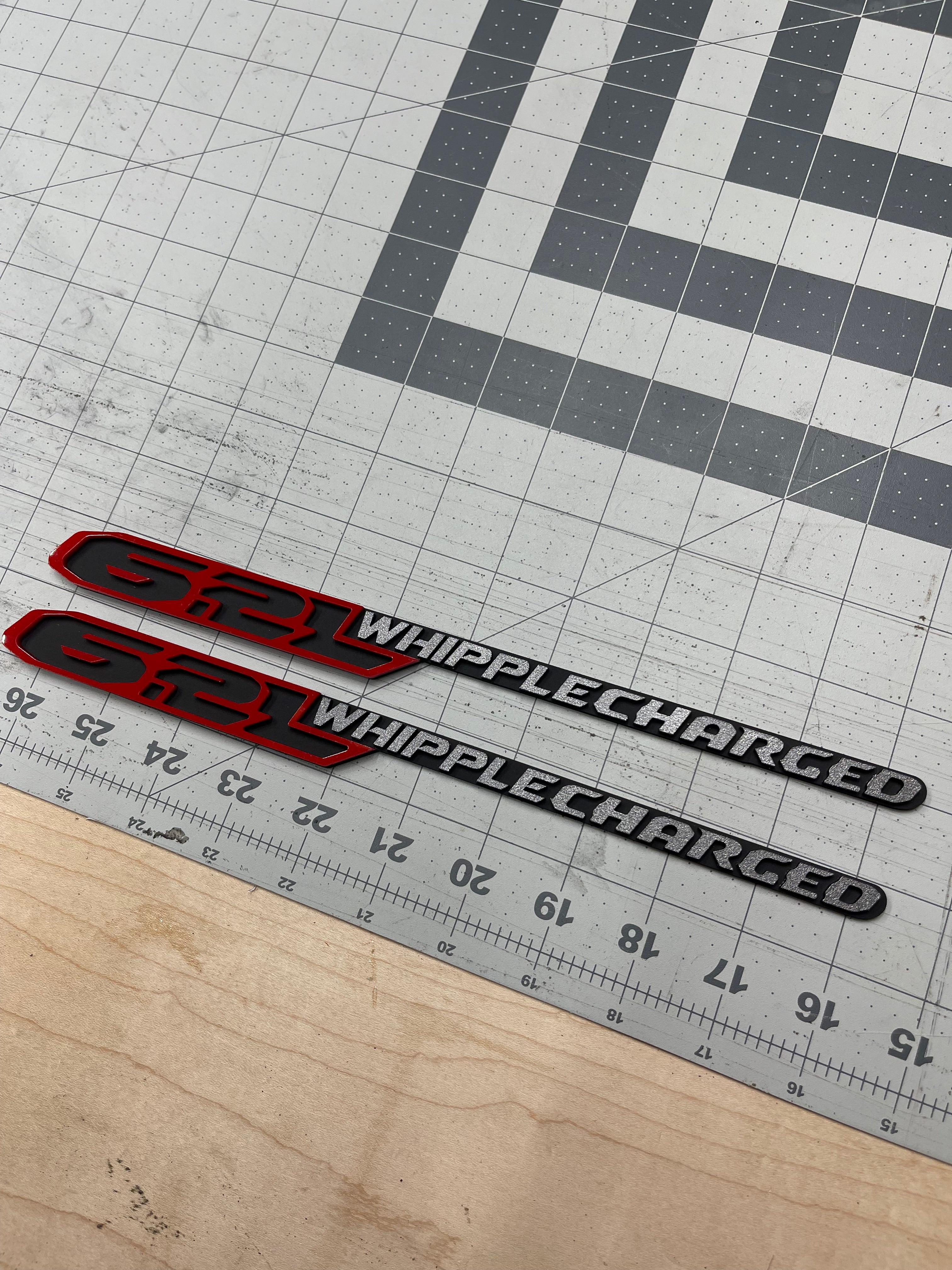 6.2L Whipplecharged hood badge pair