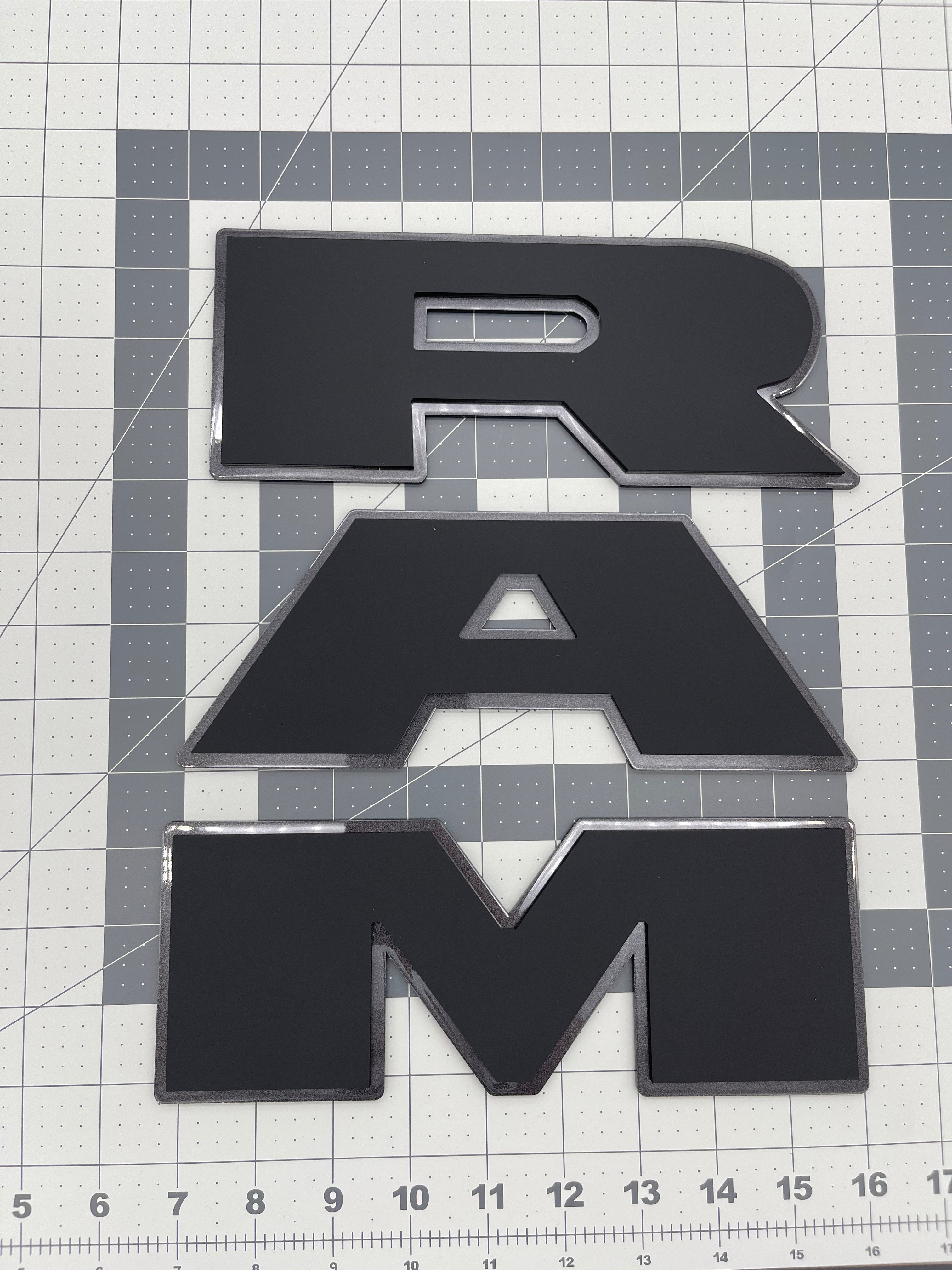 RAM tailgate letters