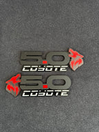 Coyote 5.0L fender badge pair