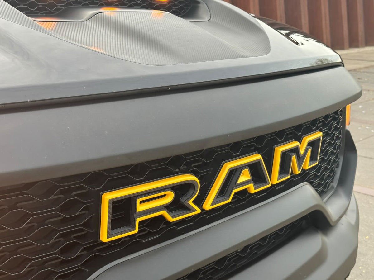 Color matched 3D RAM grille letters