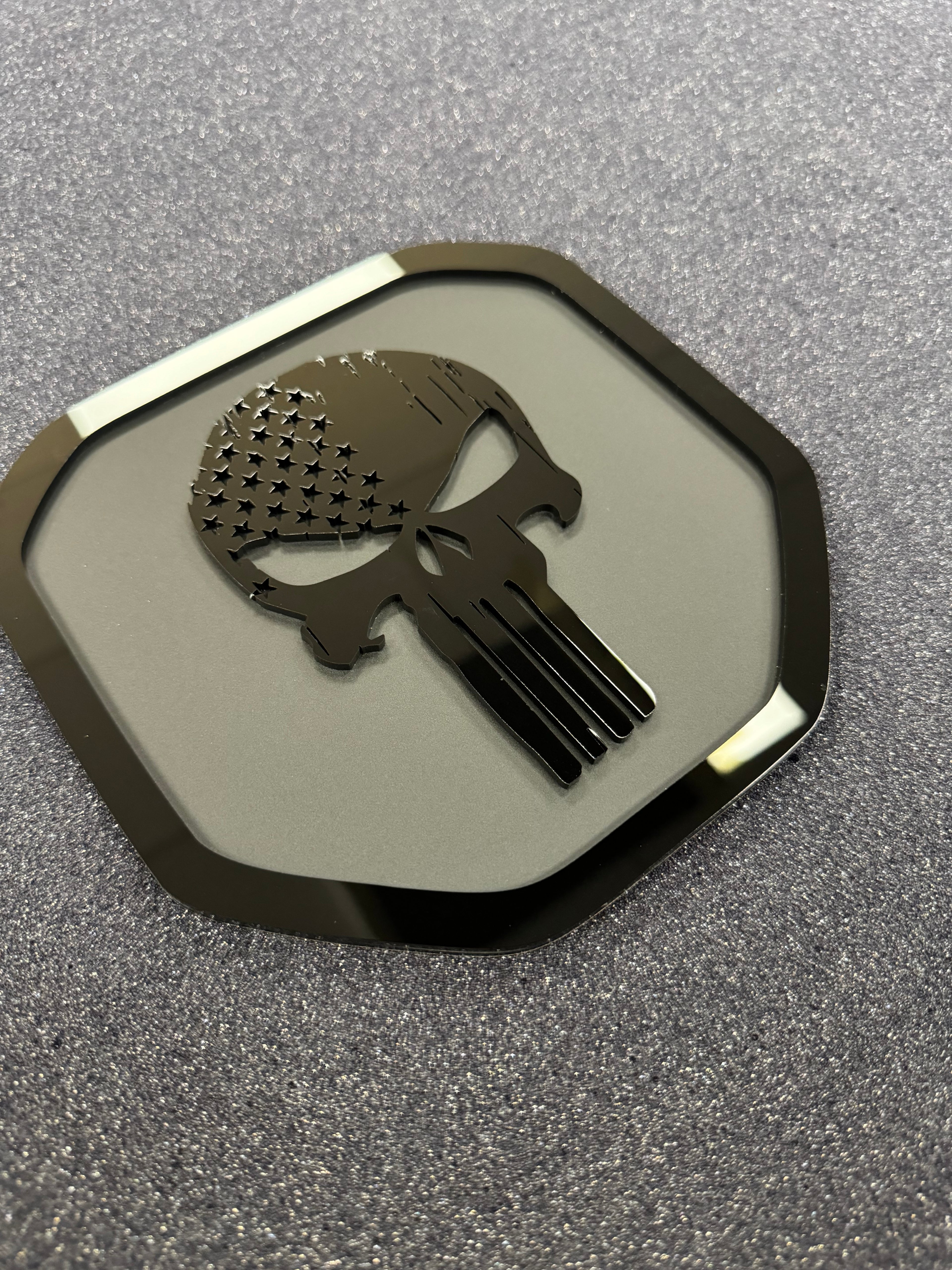 Punisher Inspired Shield tailgate badge
