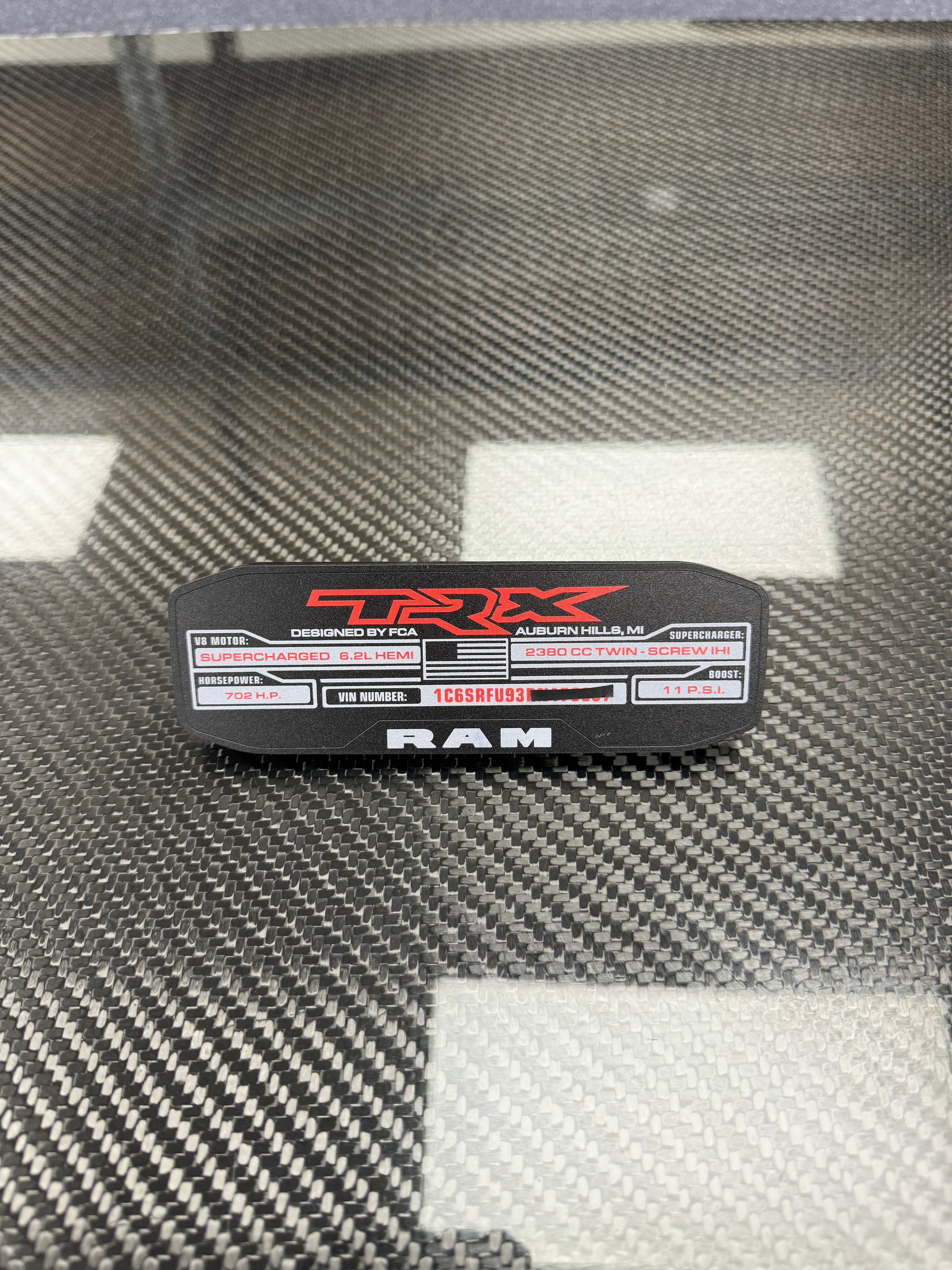 TRX center console replacement badge