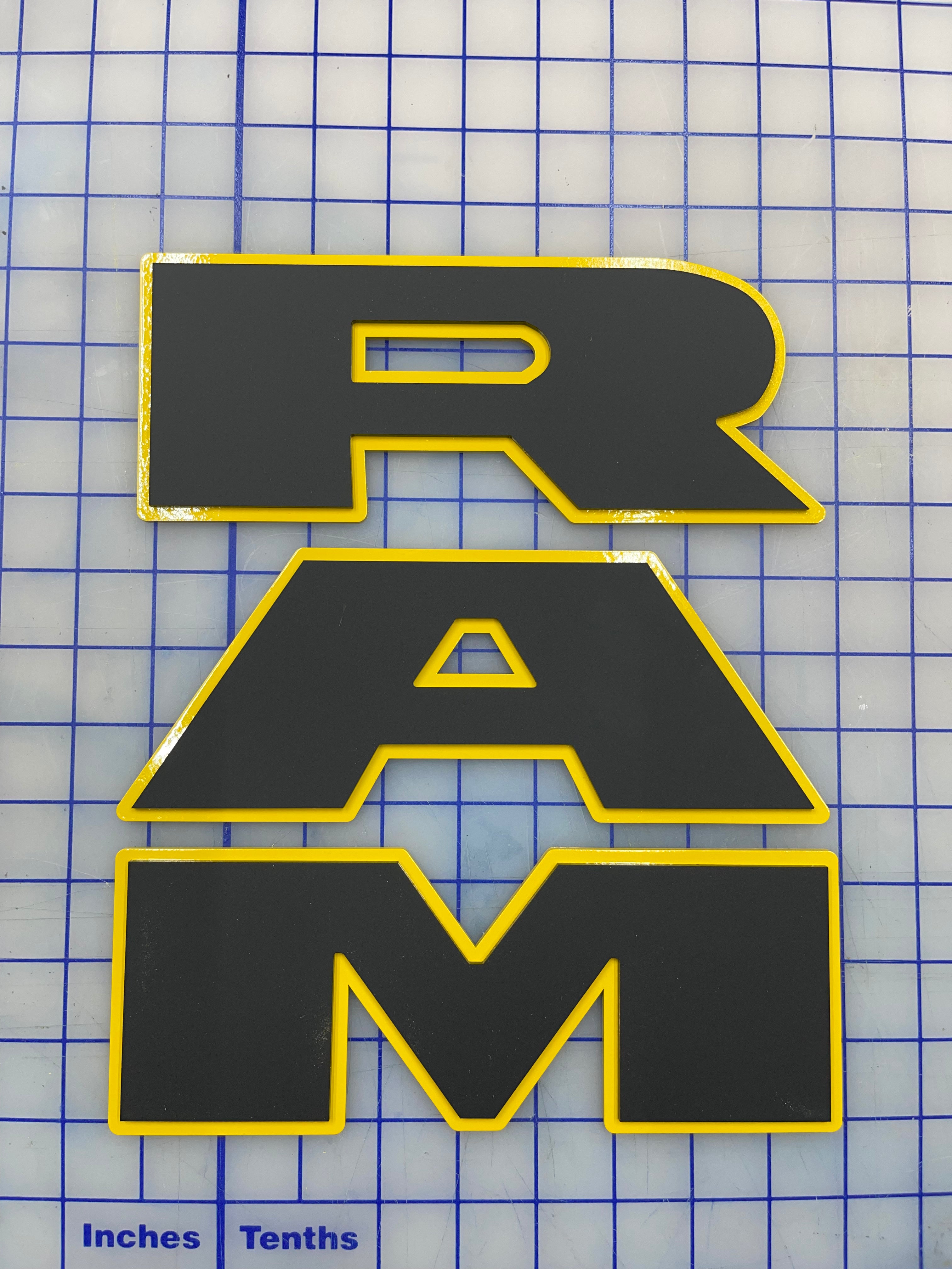 RAM tailgate letters