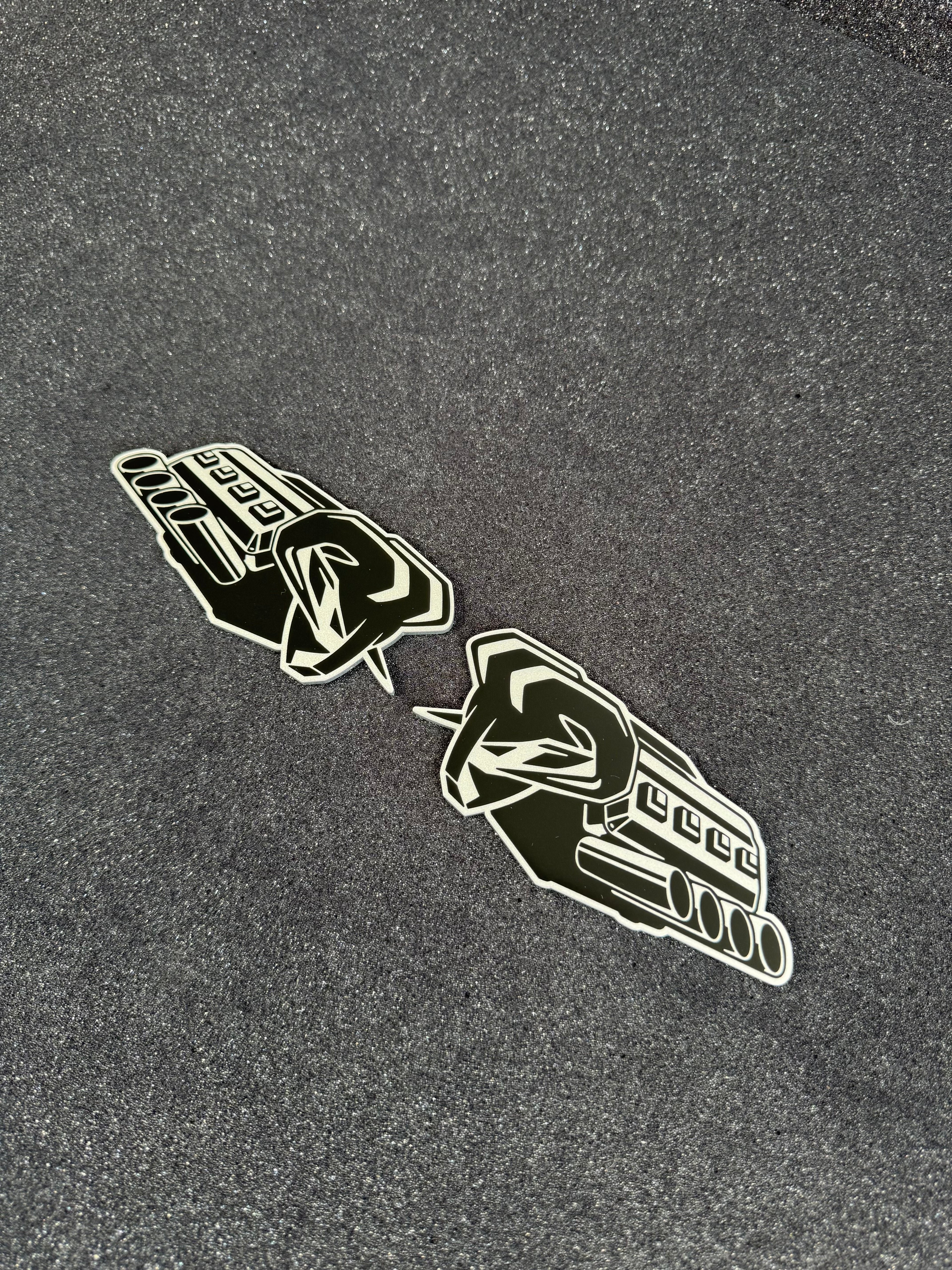 RAM's "symbol of protest" V8 badge pair