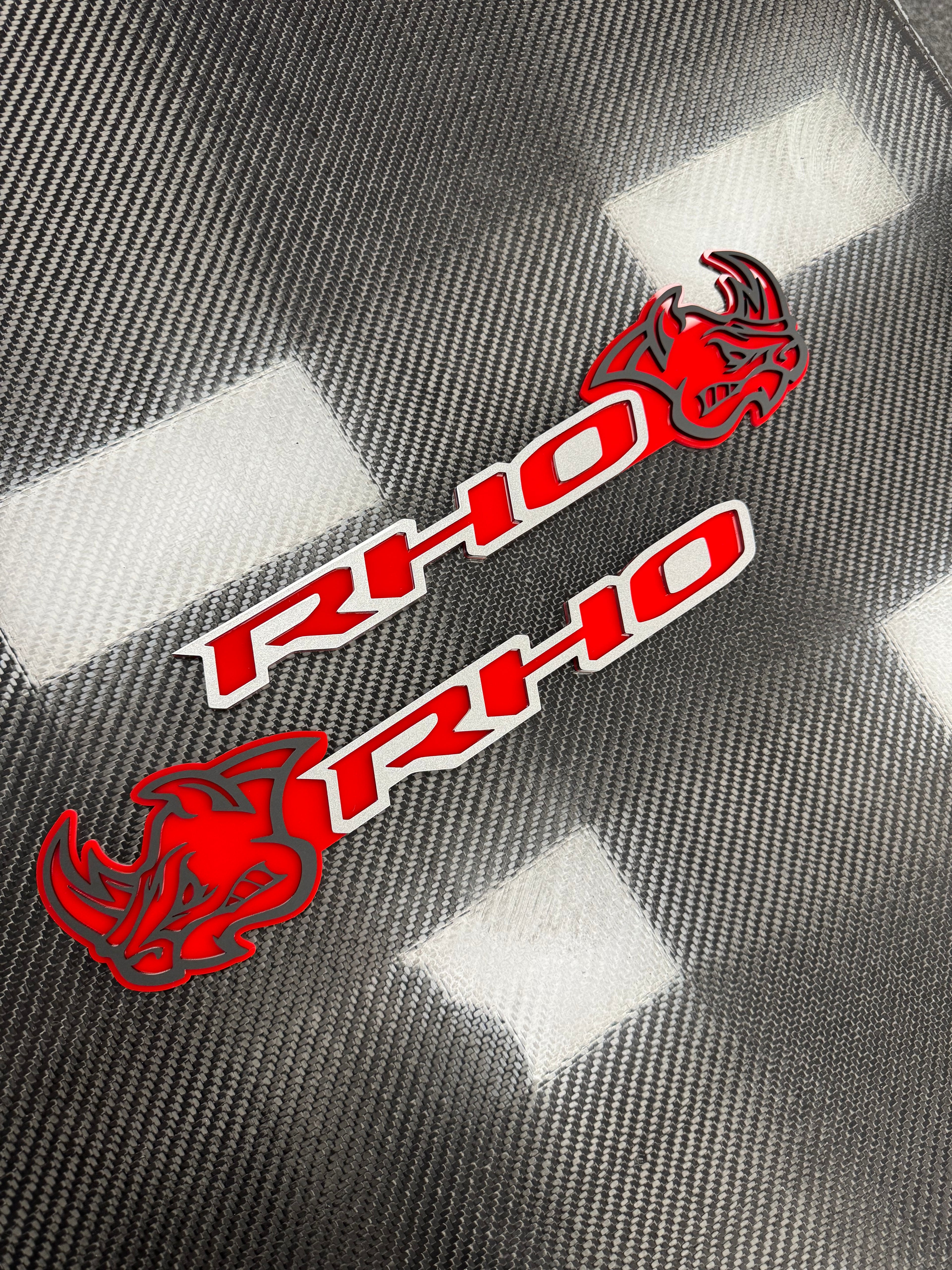 RHO/Rhino combo design #2 badge pair
