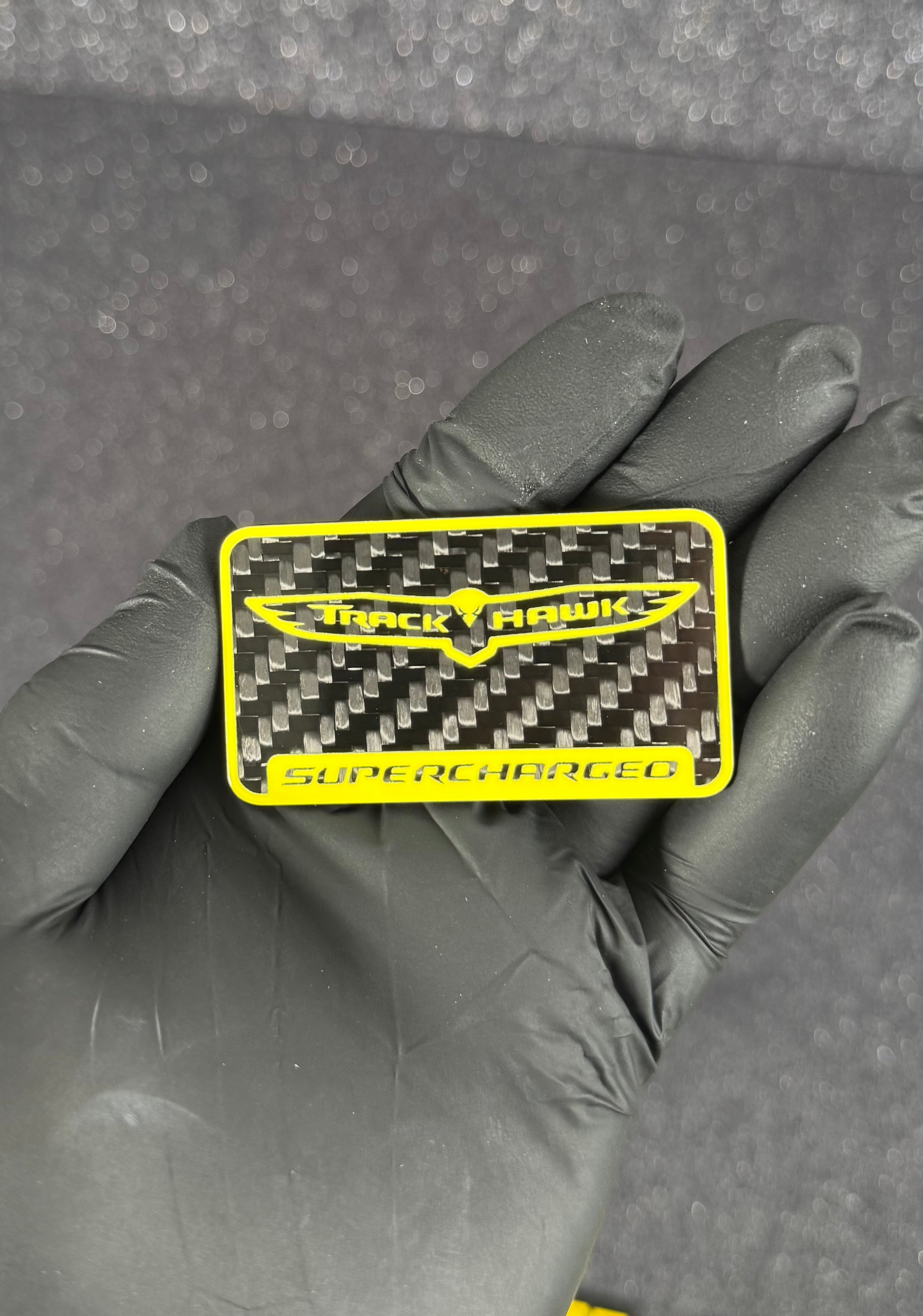 Hellcat supercharger engine badge