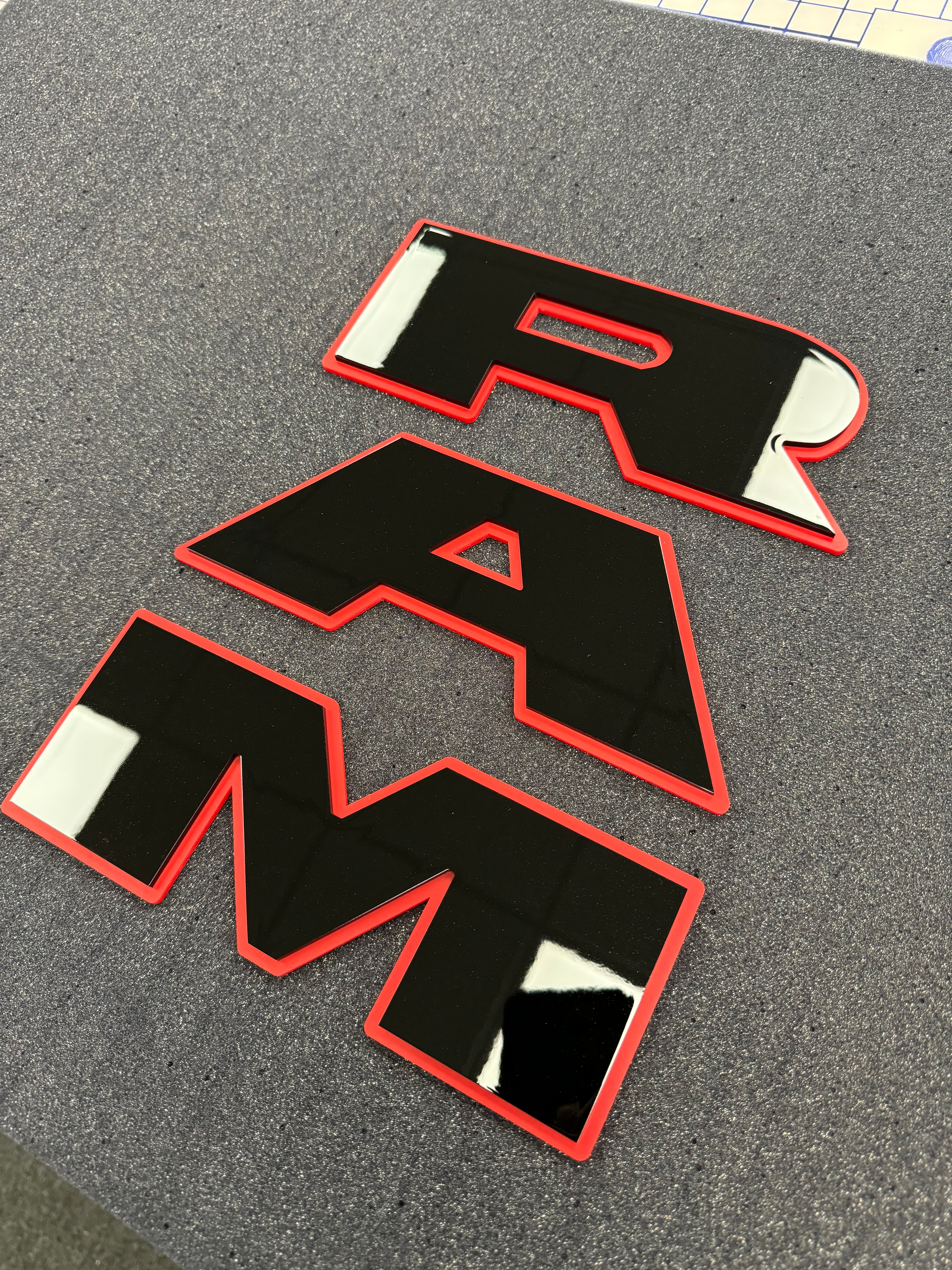 RAM tailgate letters