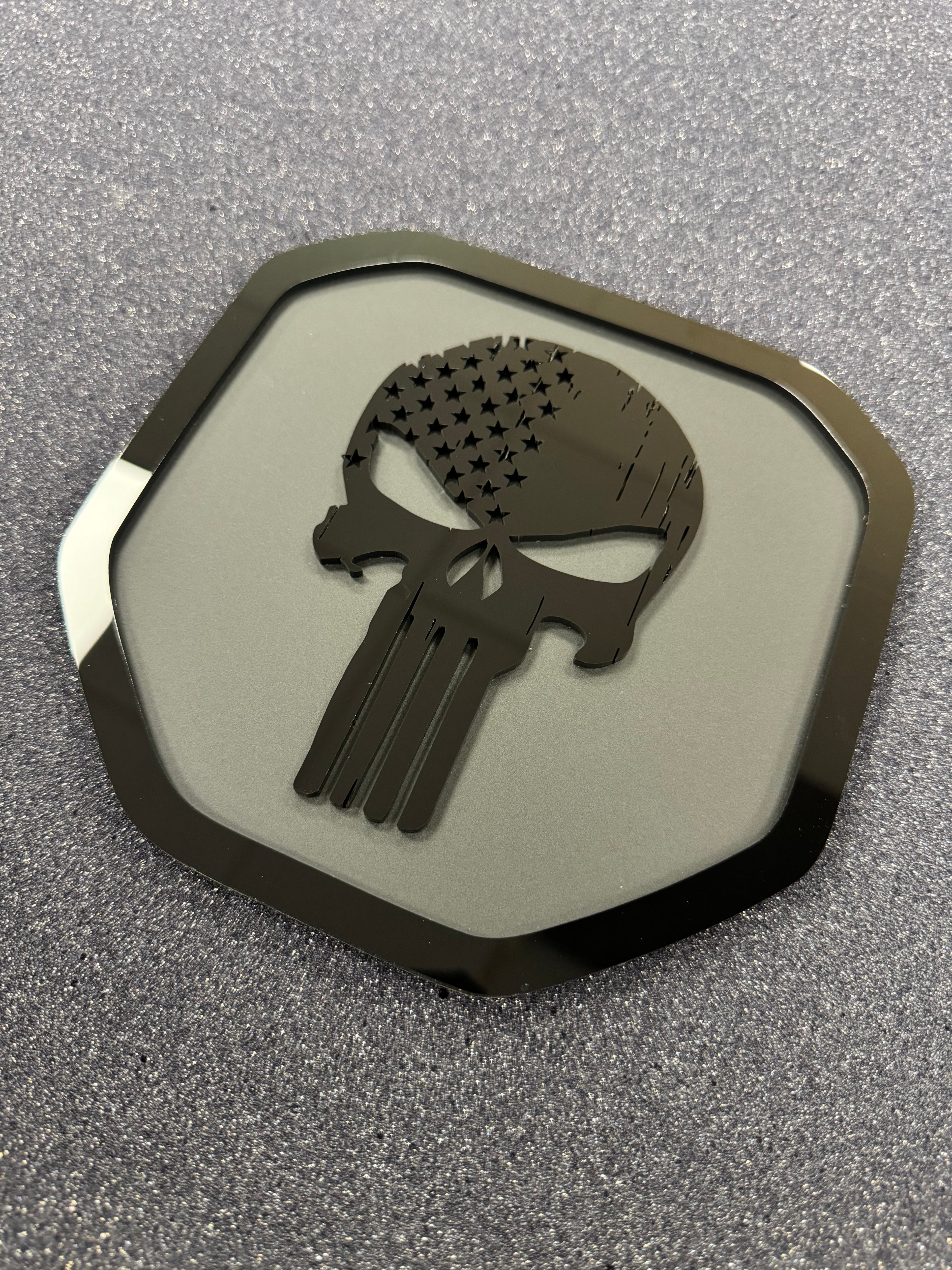 Punisher Inspired Shield tailgate badge