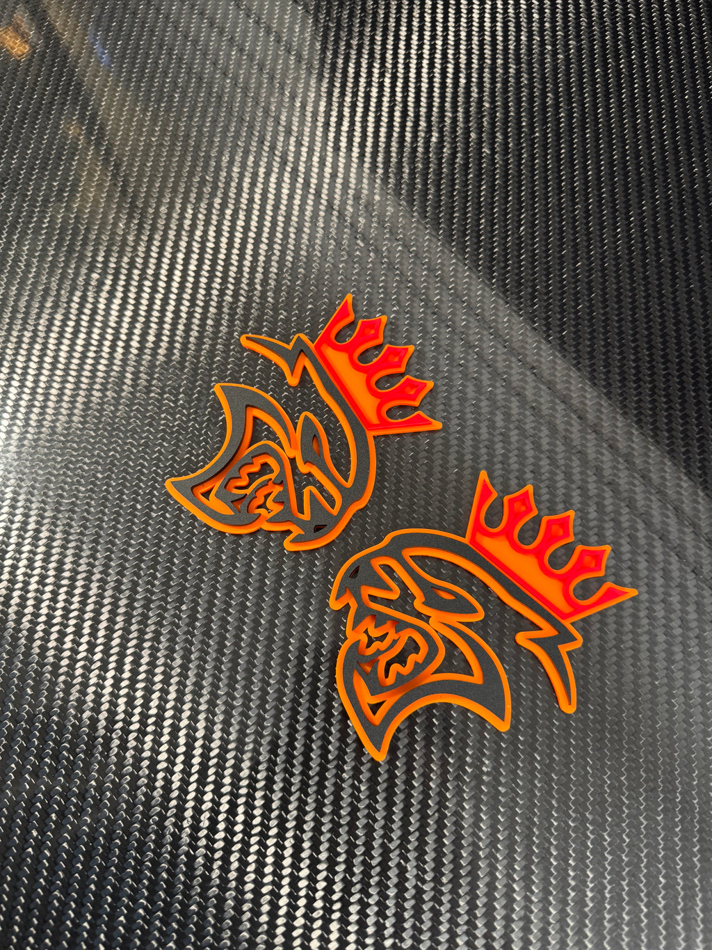 Crowned Hellcat head pair