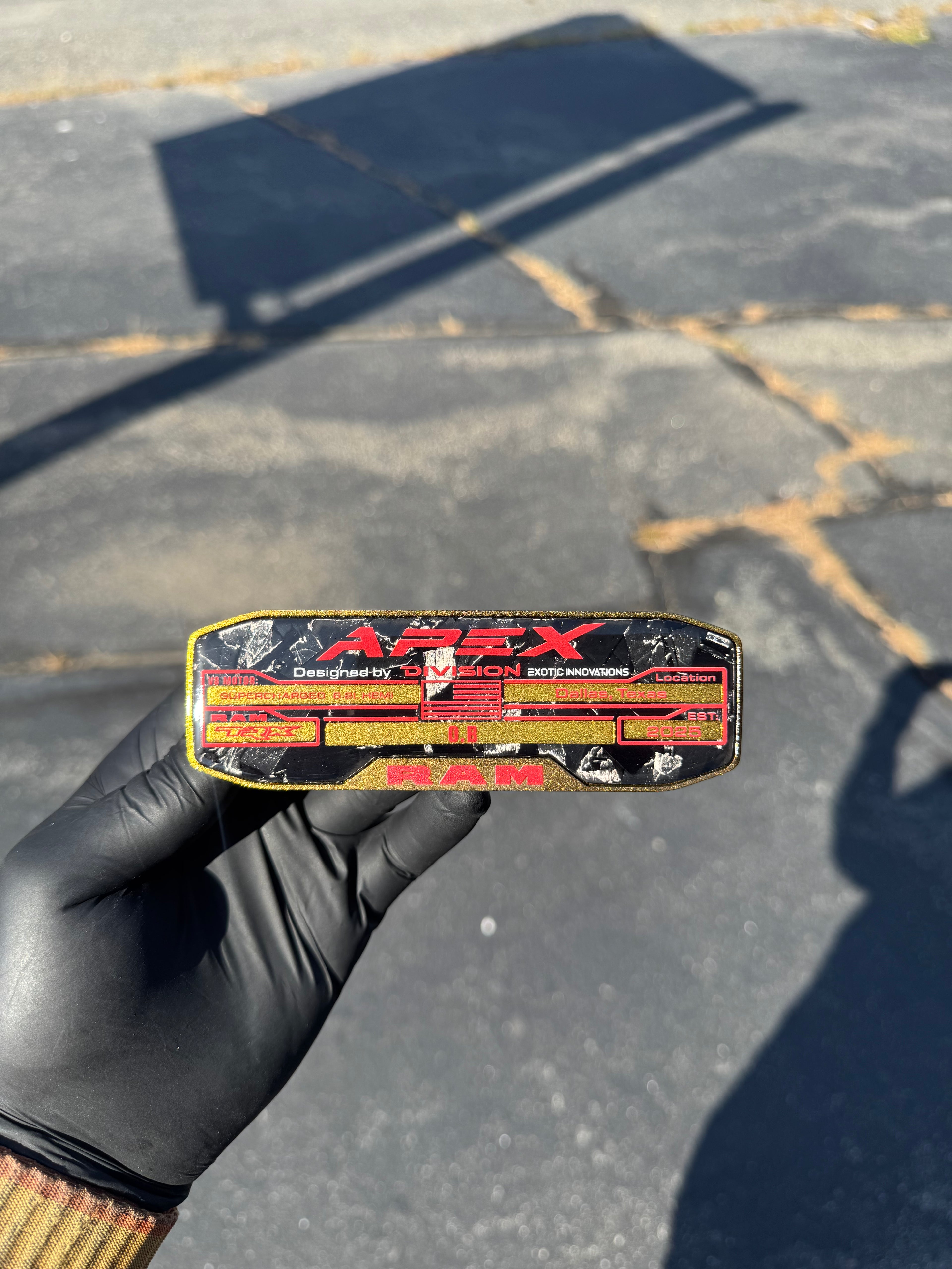 Apex center console badge