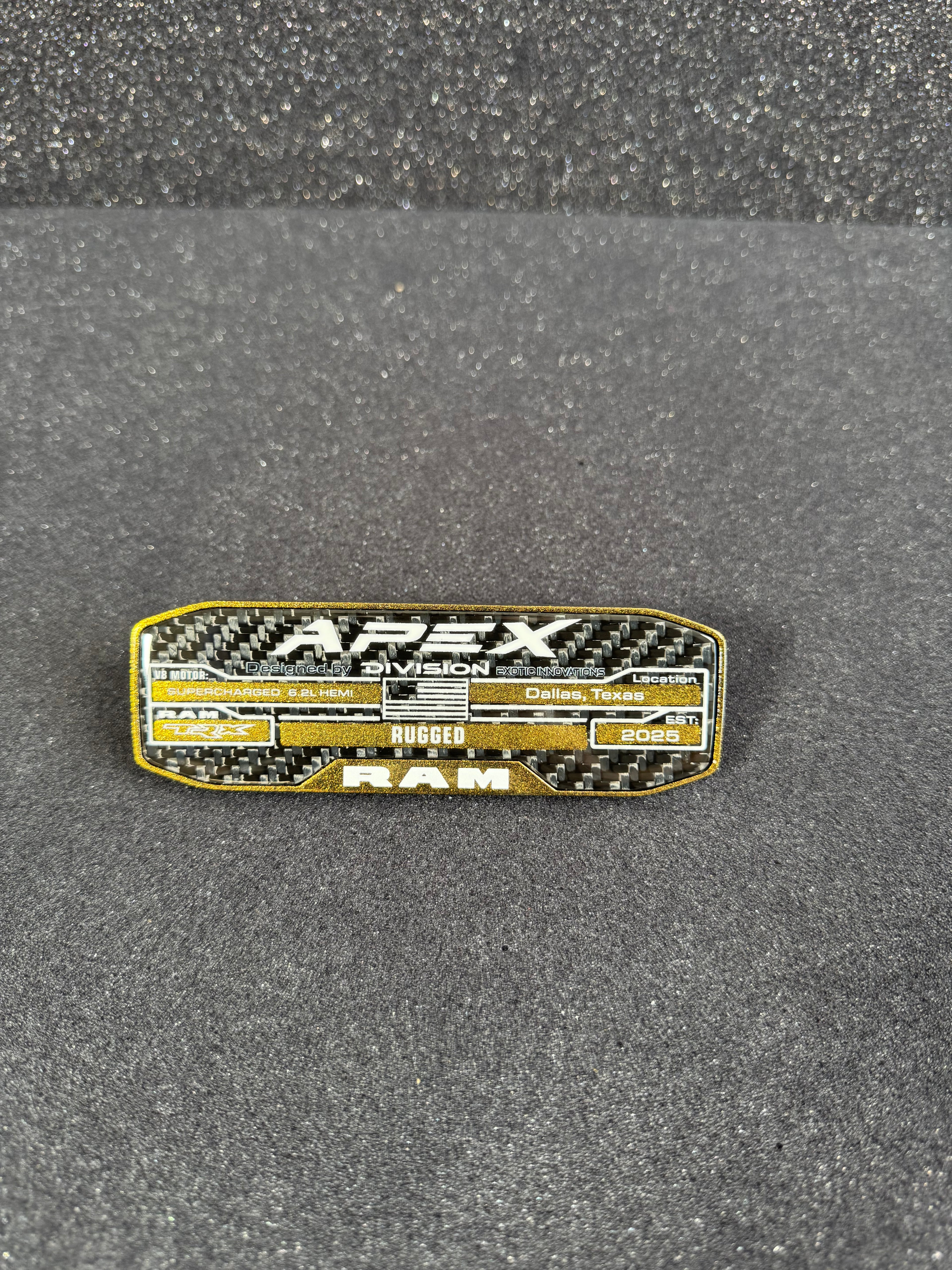 Apex center console badge