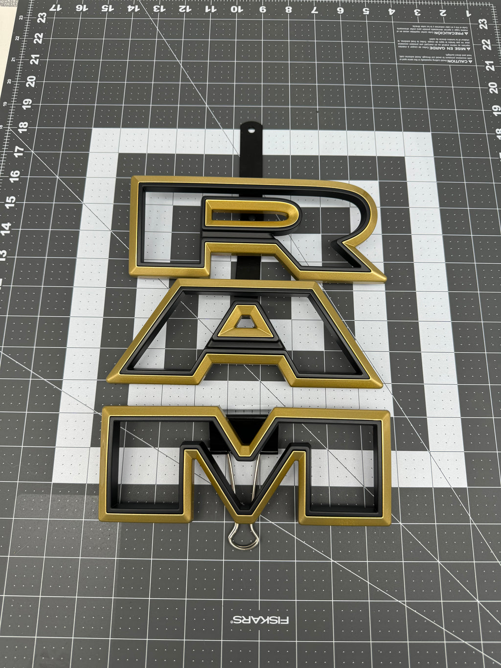 Color matched 3D RAM grille letters