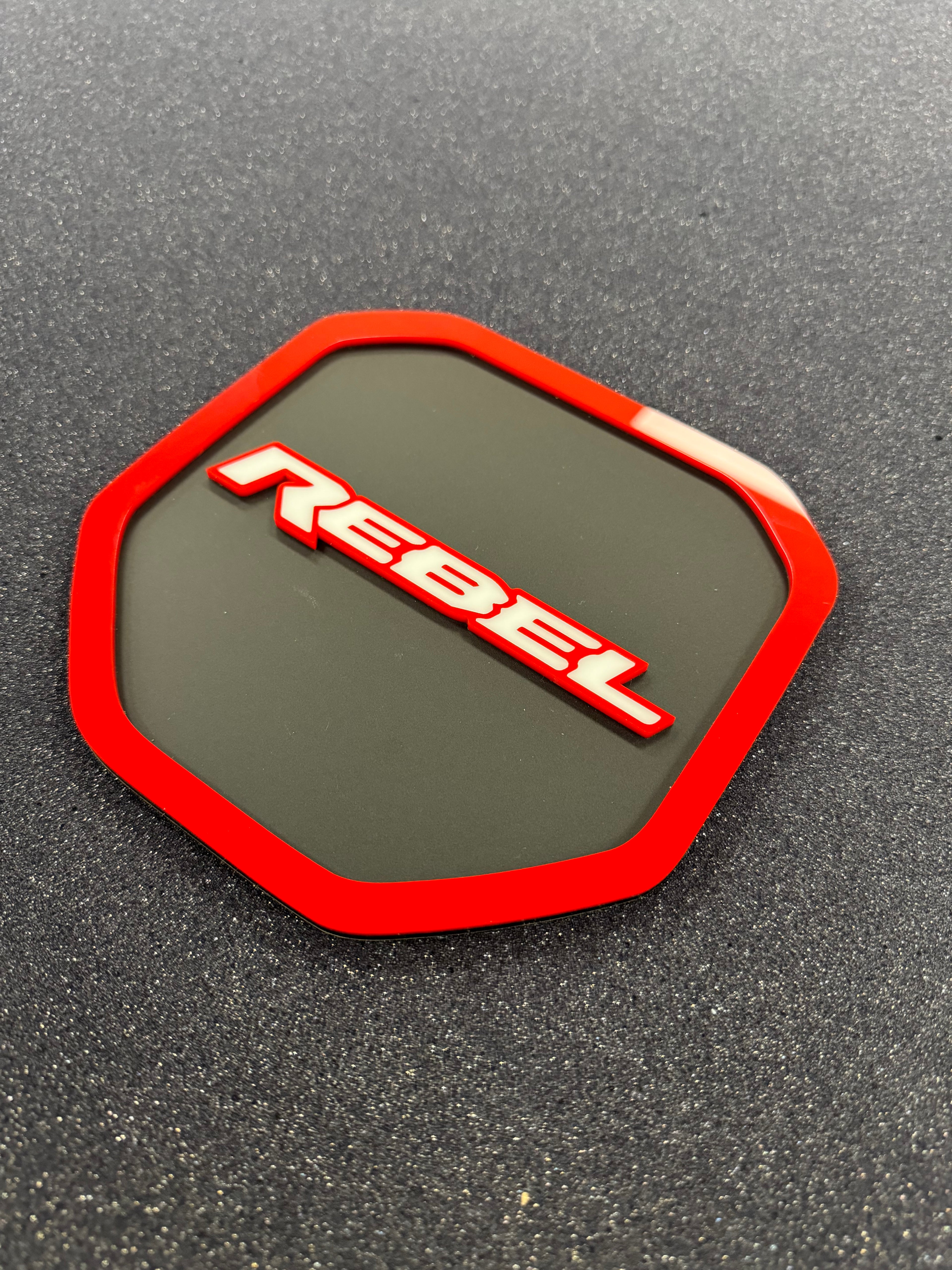 Rebel Shield tailgate badge