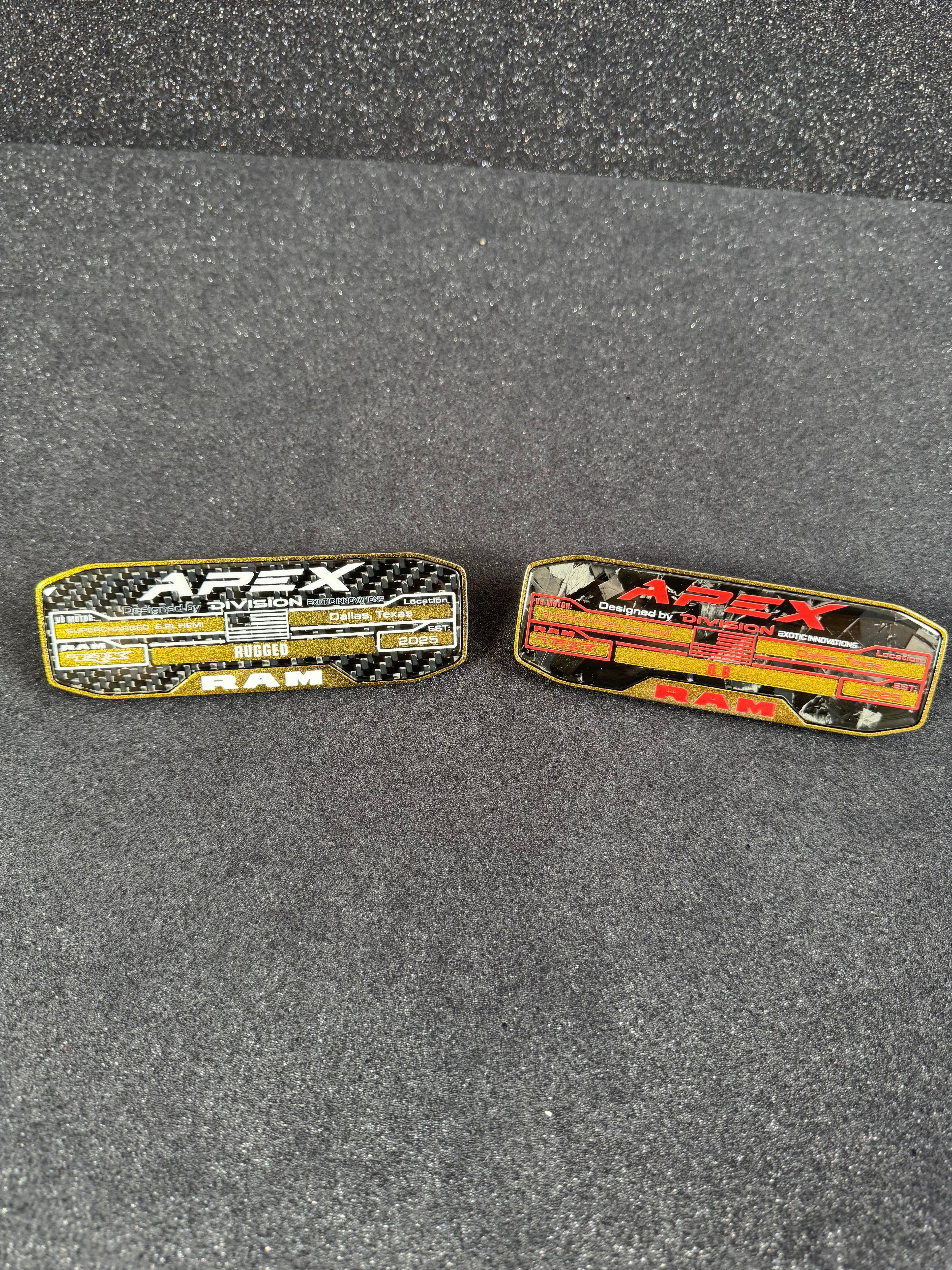 Apex center console badge