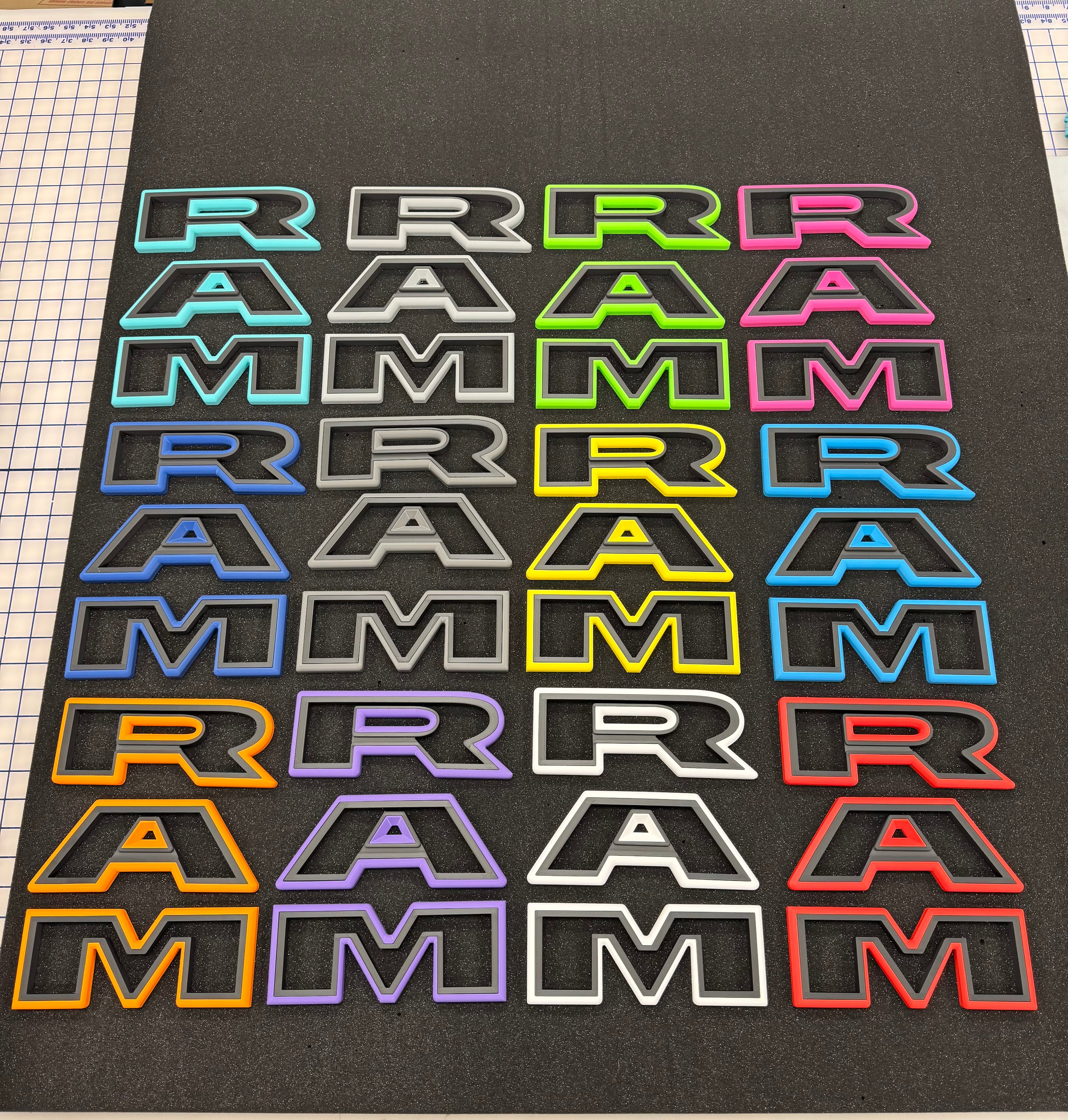 3D RAM grille letters (Non-color matched)