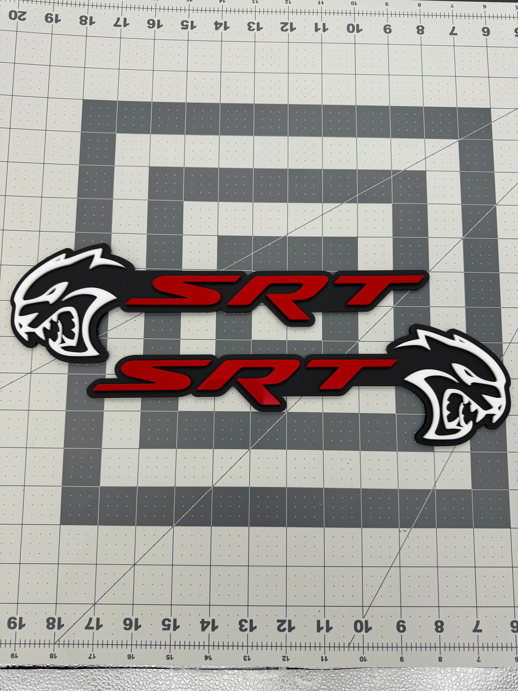Hellcat SRT combo badge pair