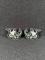 Angry Rhino Head Pair