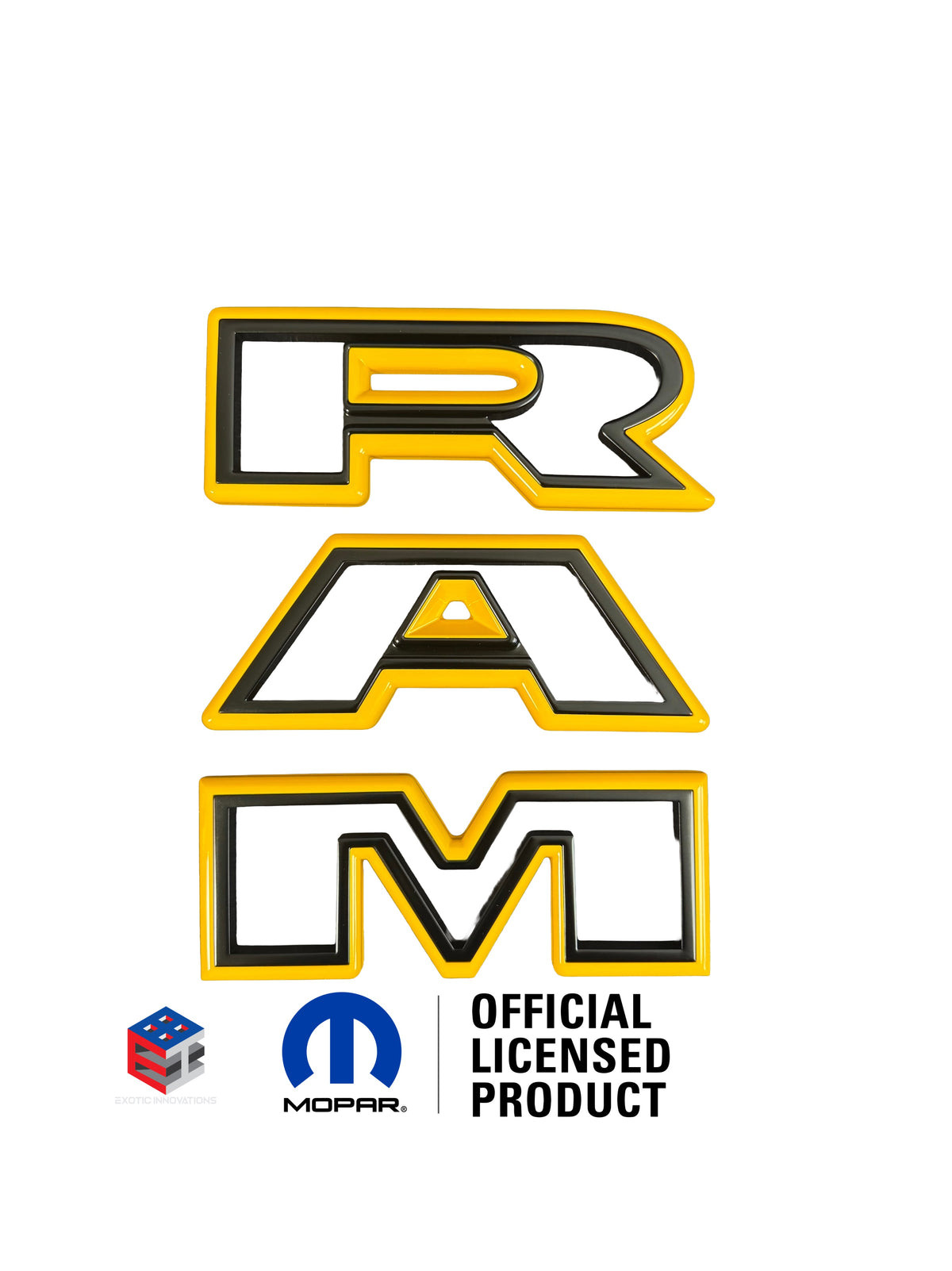 Color matched 3D RAM grille letters