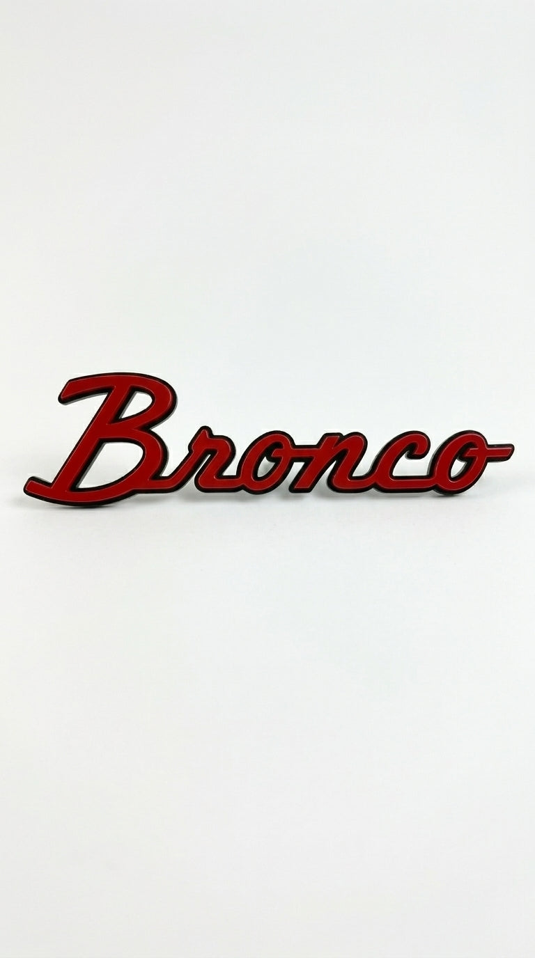 Bronco script badge