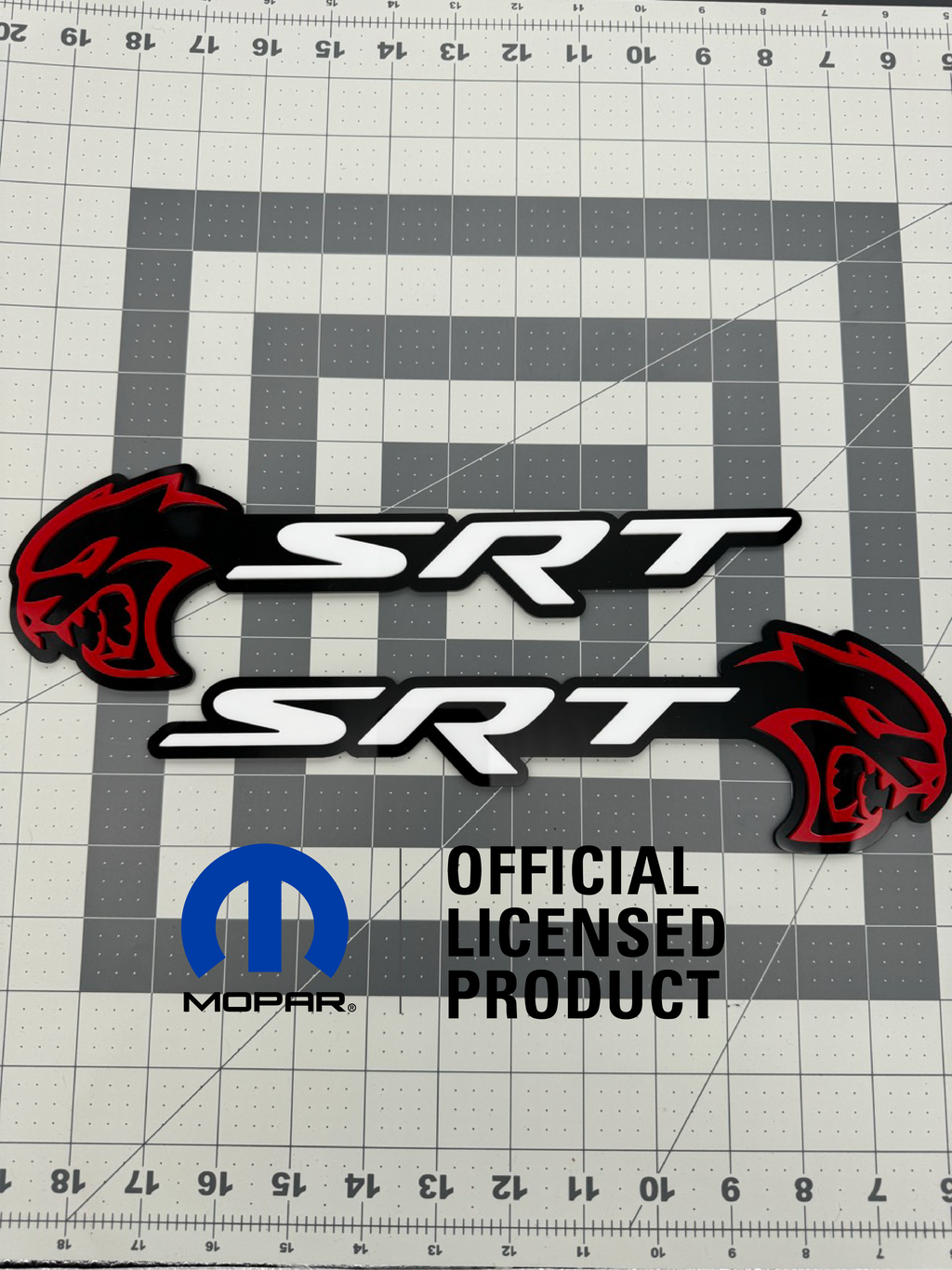 Hellcat SRT combo badge pair