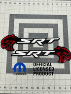 Hellcat SRT combo badge pair
