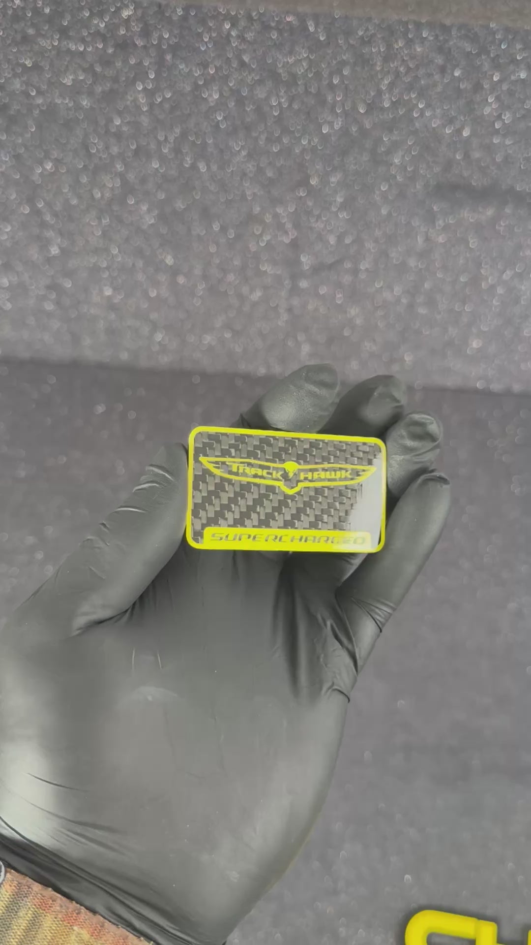 Hellcat supercharger engine badge